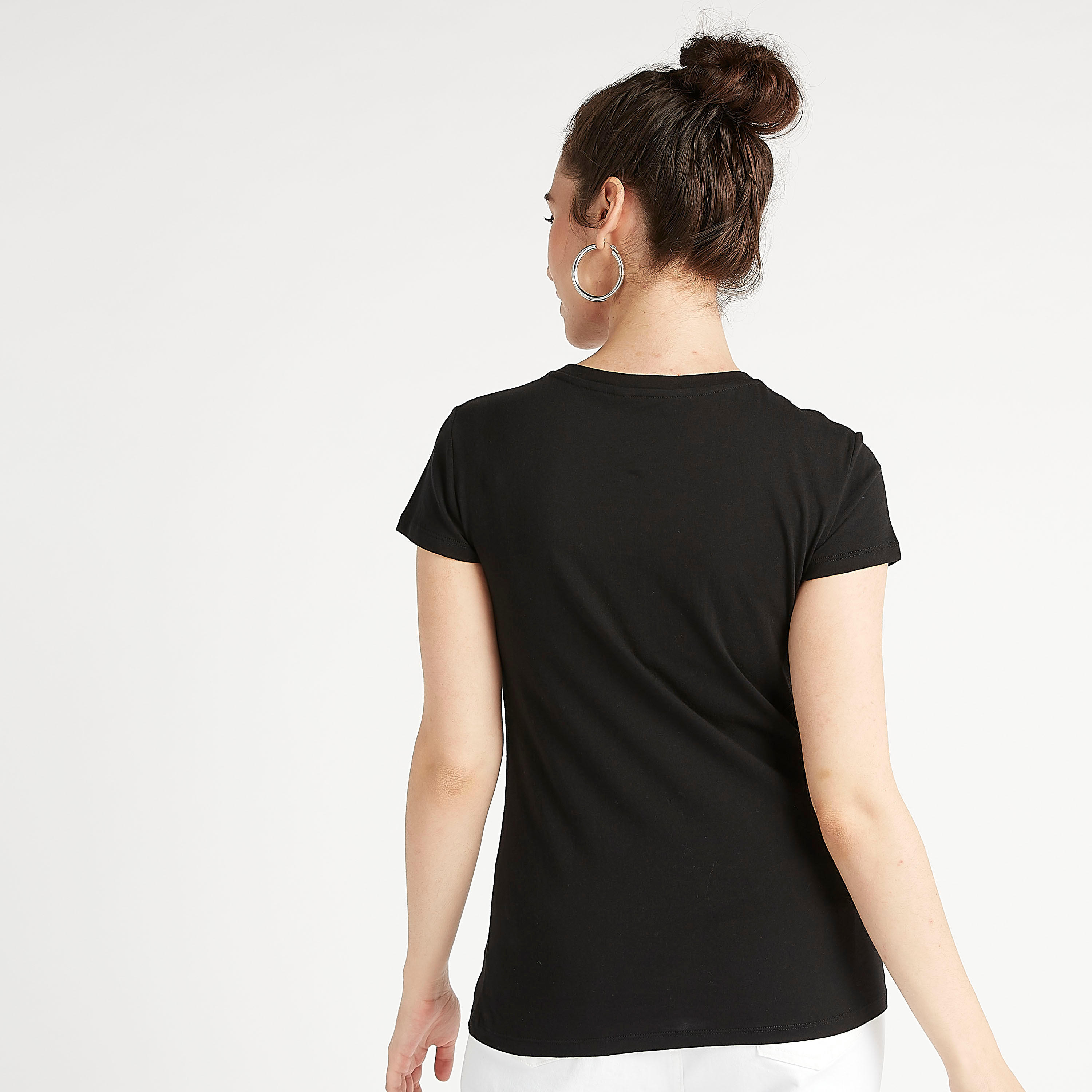 Printed Crew Neck T-shirt with Cap Sleeves-women-clothing-tshirts-image-4