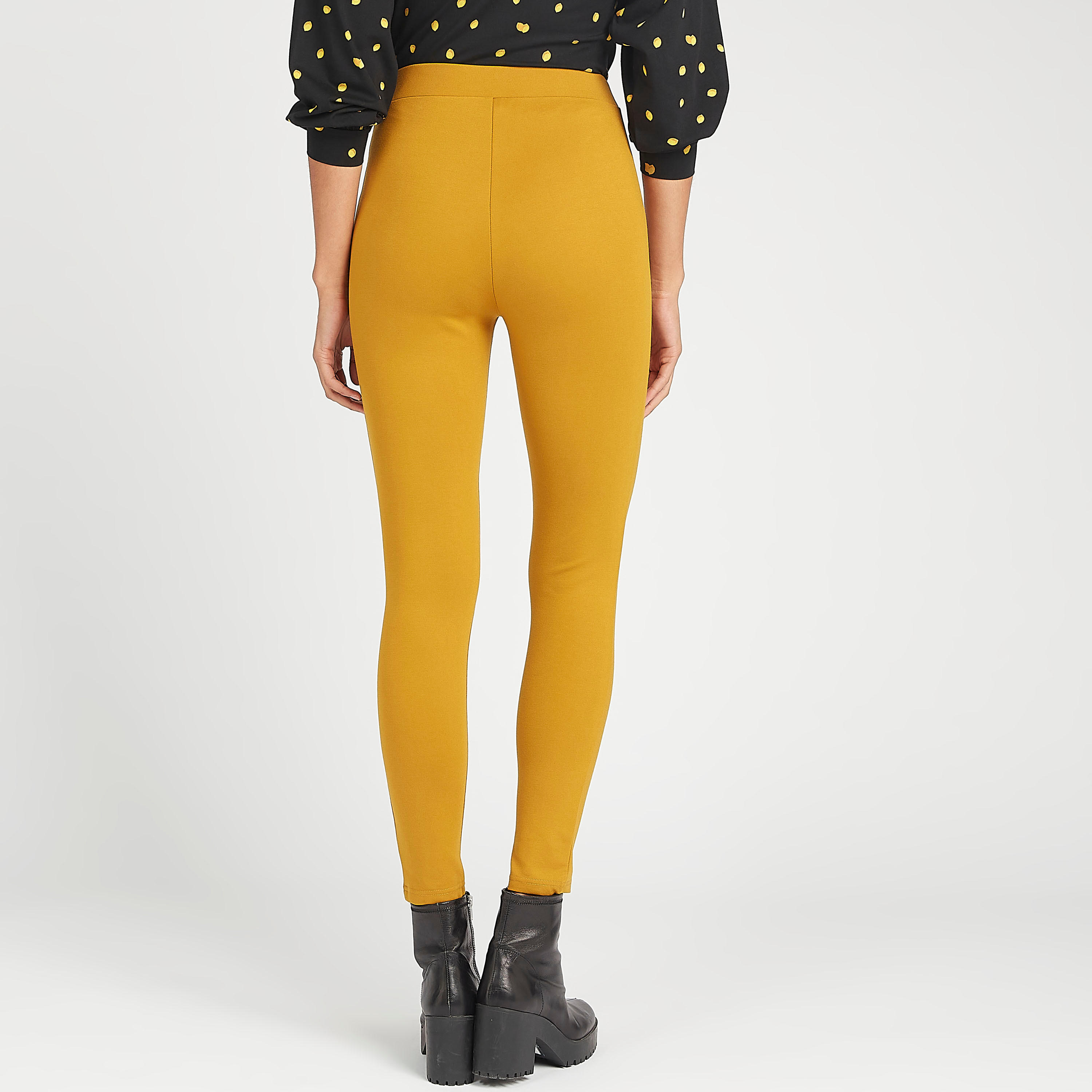 بنطلون ليقنز سادة بخصر مطّاطي-women-clothing-bottoms-leggings-image-2