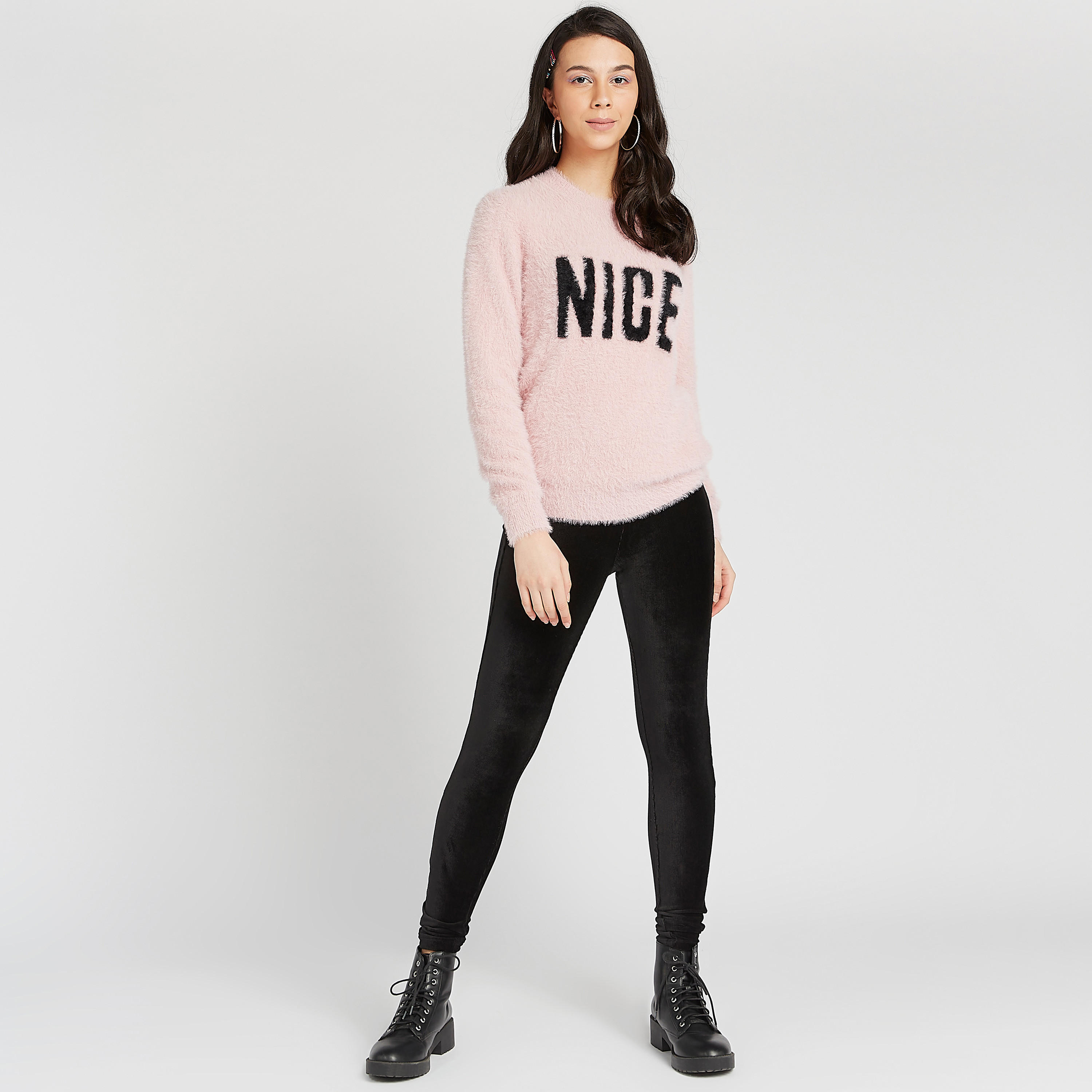كنزة بارزة الملمس بياقة ضيقة وأكمام طويلة-women-clothing-cardigansandjumpers-jumpers-image-2
