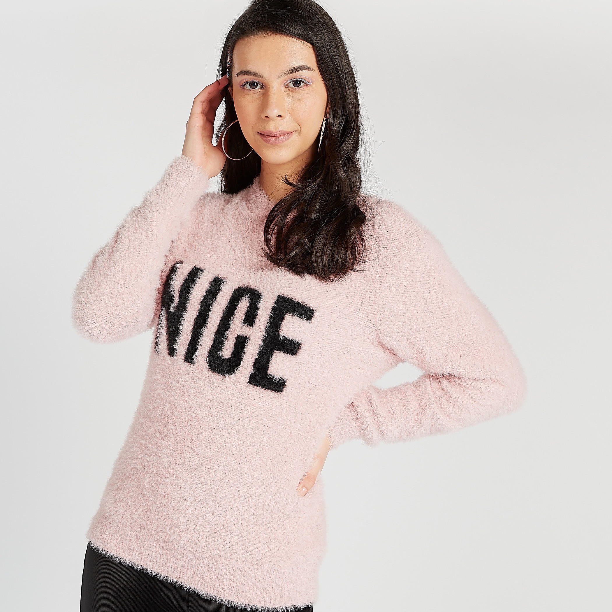 كنزة بارزة الملمس بياقة ضيقة وأكمام طويلة-women-clothing-cardigansandjumpers-jumpers-image-5