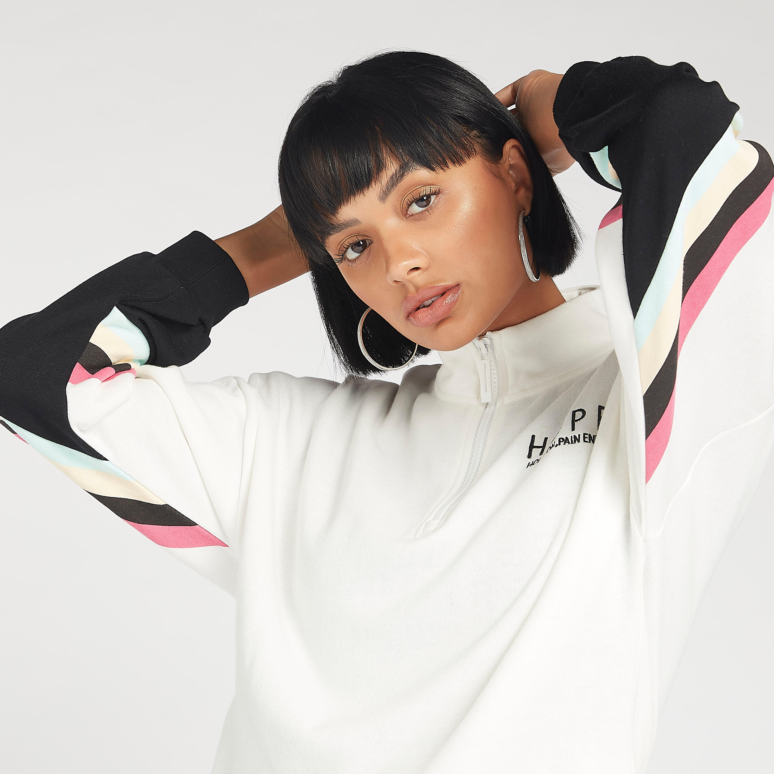 Sustainable Text Print High Neck Sweatshirt with Long Sleeves-women-winterwear-hoodiesandsweatshirts-sweatshirts-image-5
