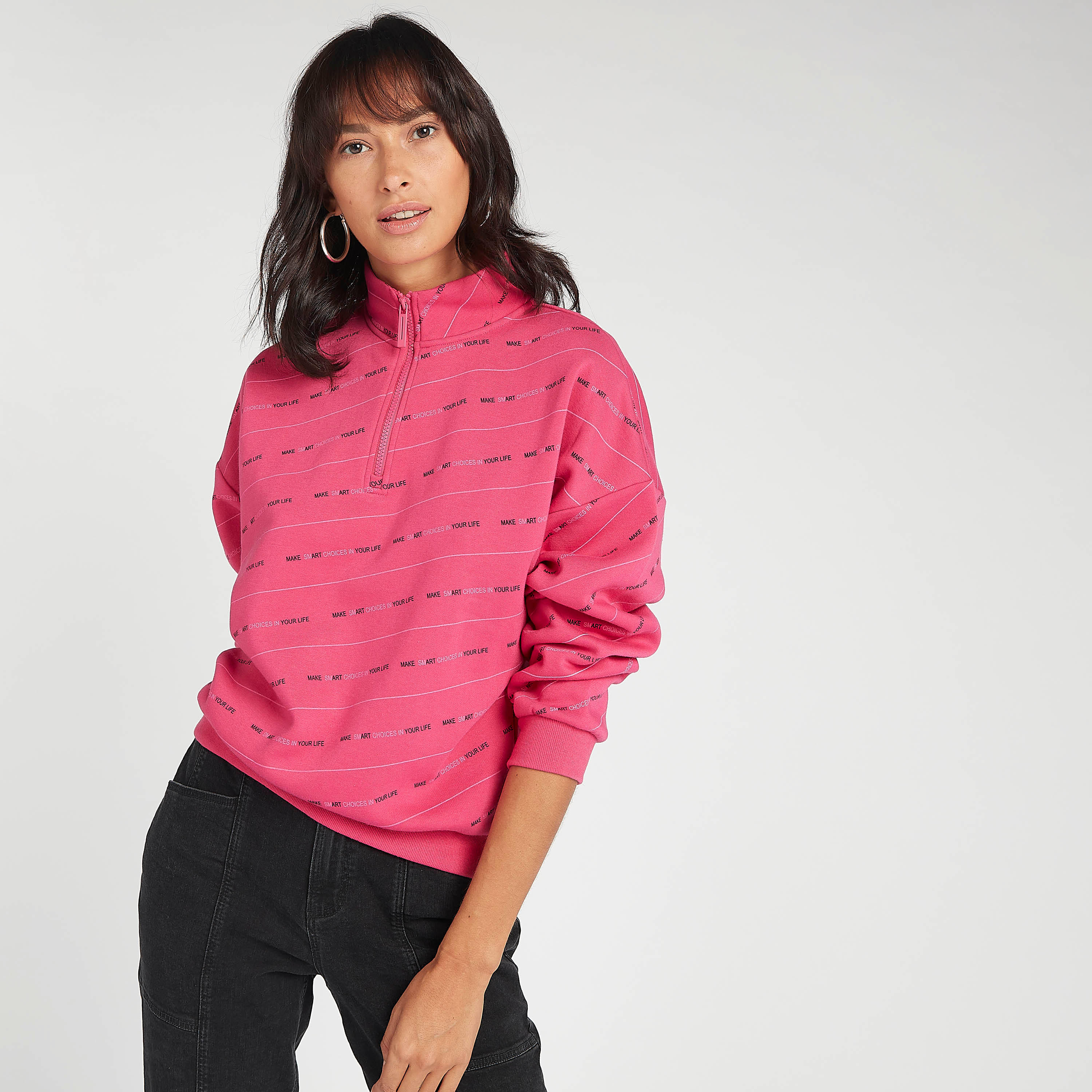 Sustainable All-Over Print Sweatshirt with High Neck and Long Sleeves-women-winterwear-hoodiesandsweatshirts-sweatshirts-image-1