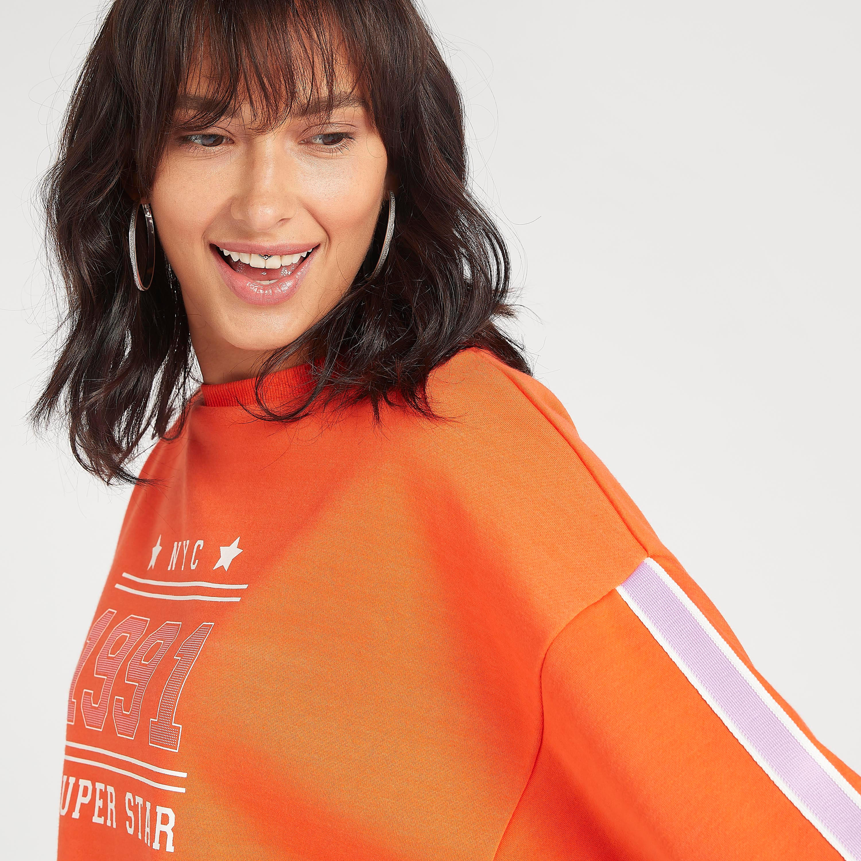 Sustainable Printed Crew Neck Sweatshirt with Long Sleeves-women-winterwear-hoodiesandsweatshirts-sweatshirts-image-5