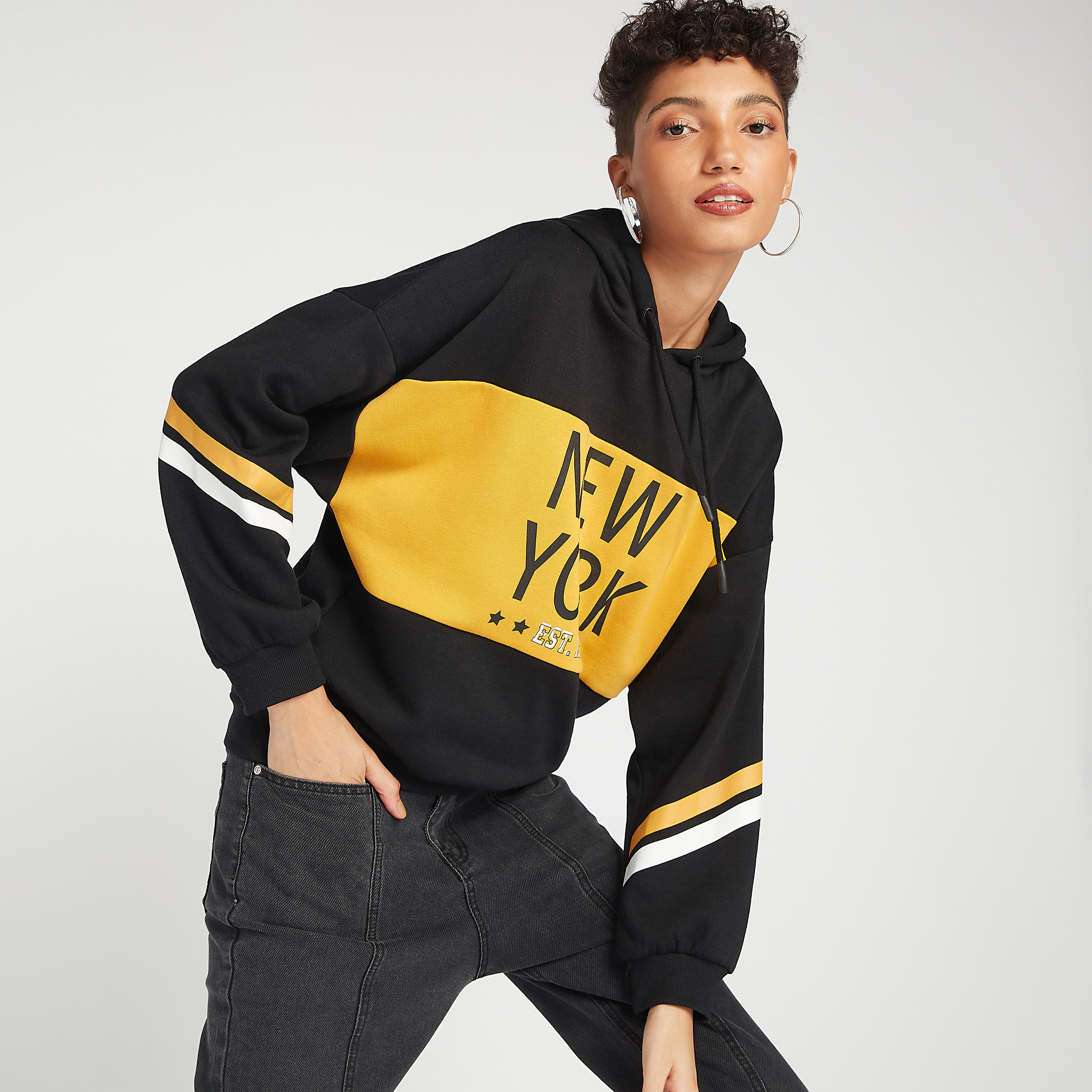 Sustainable Colourblock Sweatshirt with Long Sleeves and Hood-women-winterwear-hoodiesandsweatshirts-hoodies-image-6