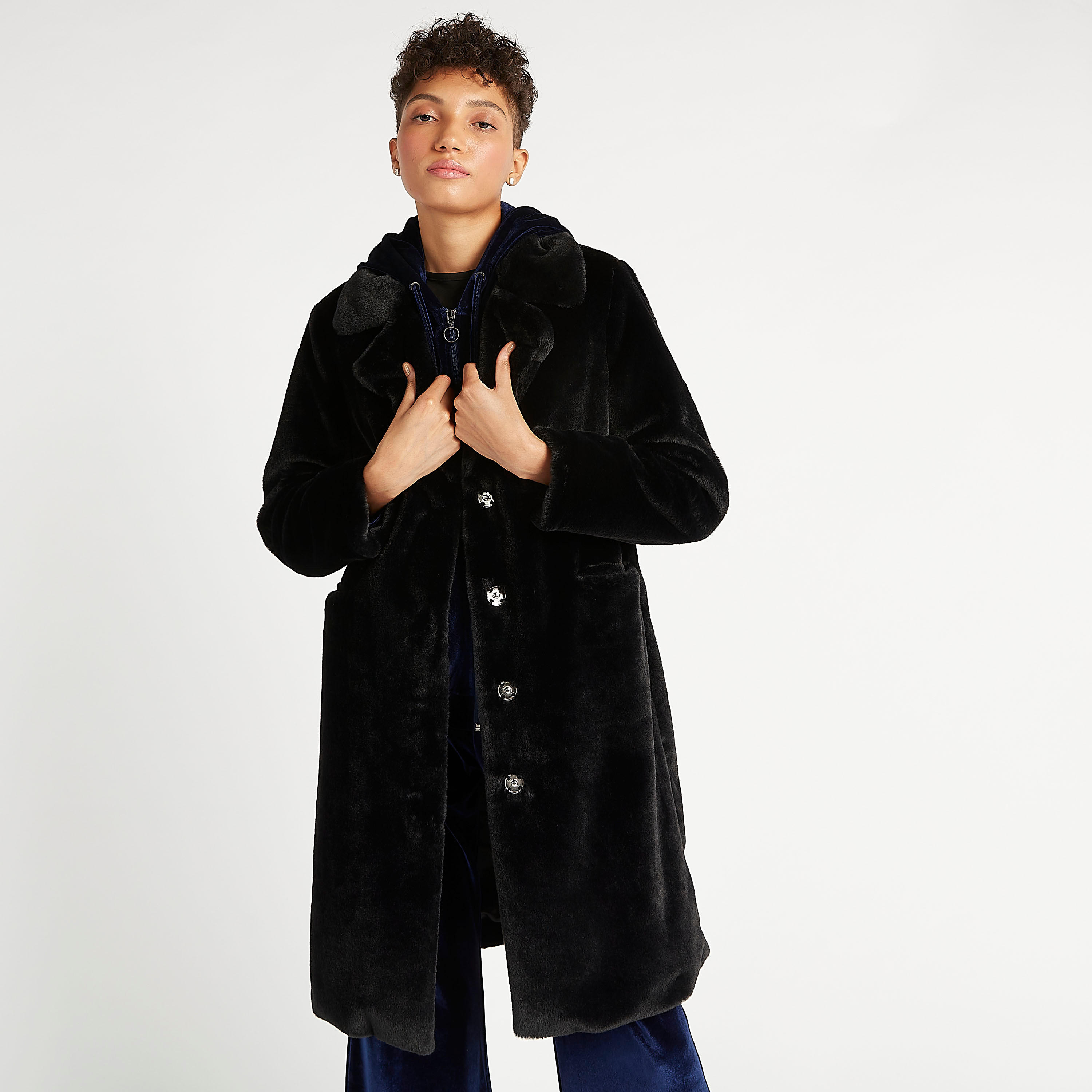 Textured Longline Jacket with Button Closure and Pockets-women-winterwear-coatsandjackets-jackets-image-1