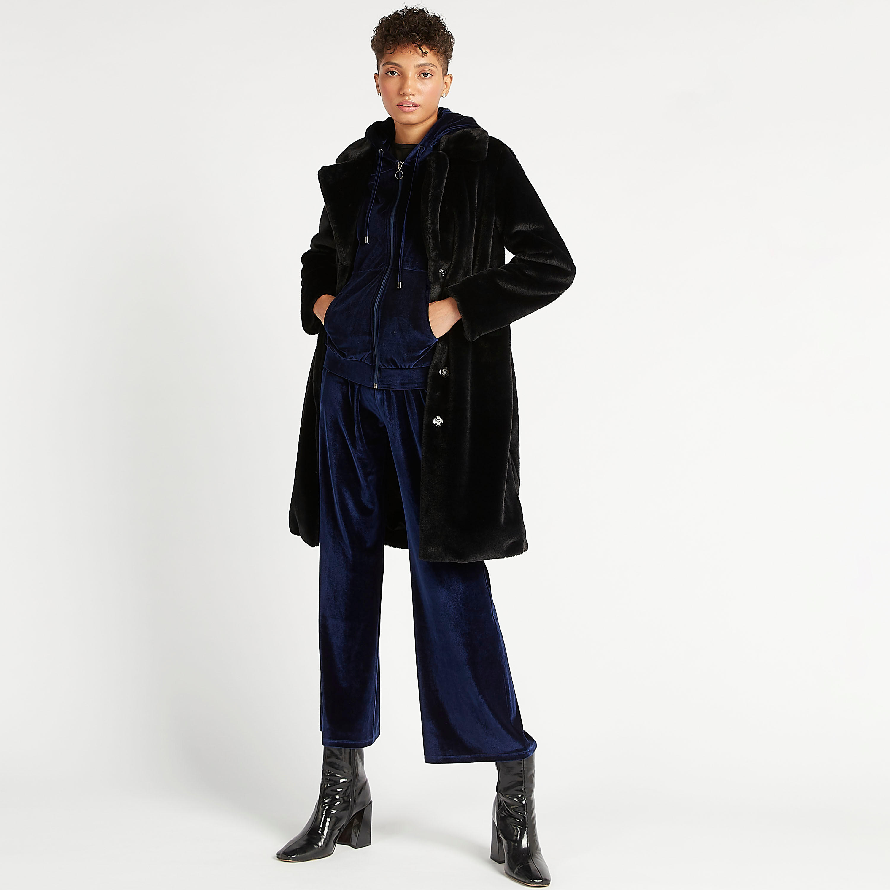 Textured Longline Jacket with Button Closure and Pockets-women-winterwear-coatsandjackets-jackets-image-2