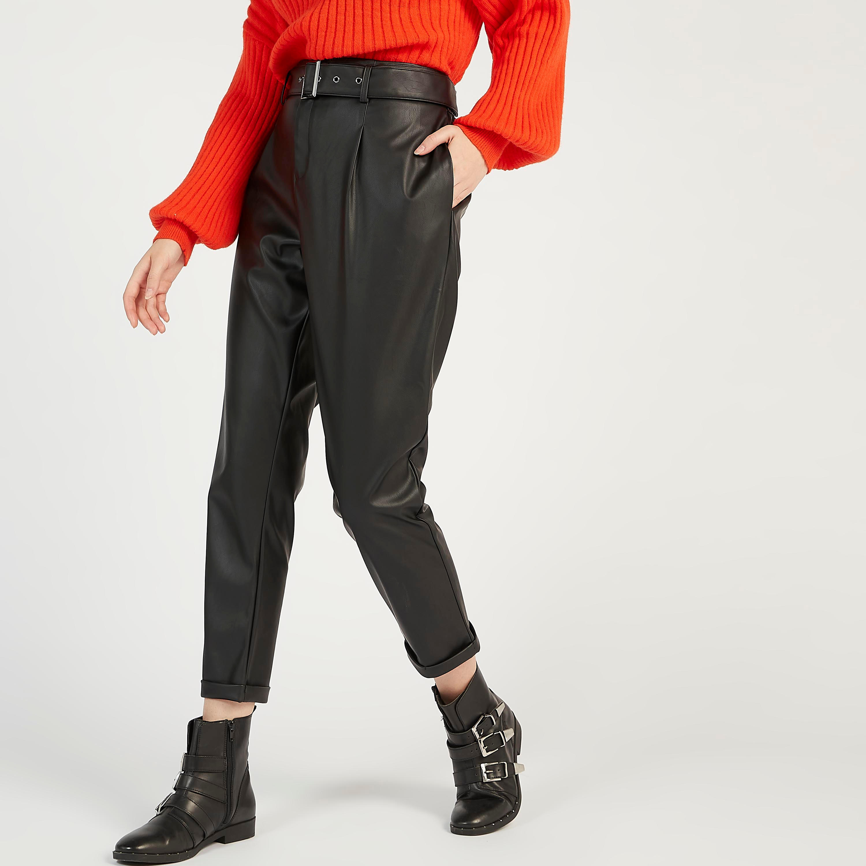 Solid Mid-Rise Cropped Pants with Belt and Pockets-women-clothing-bottoms-trousers-image-1