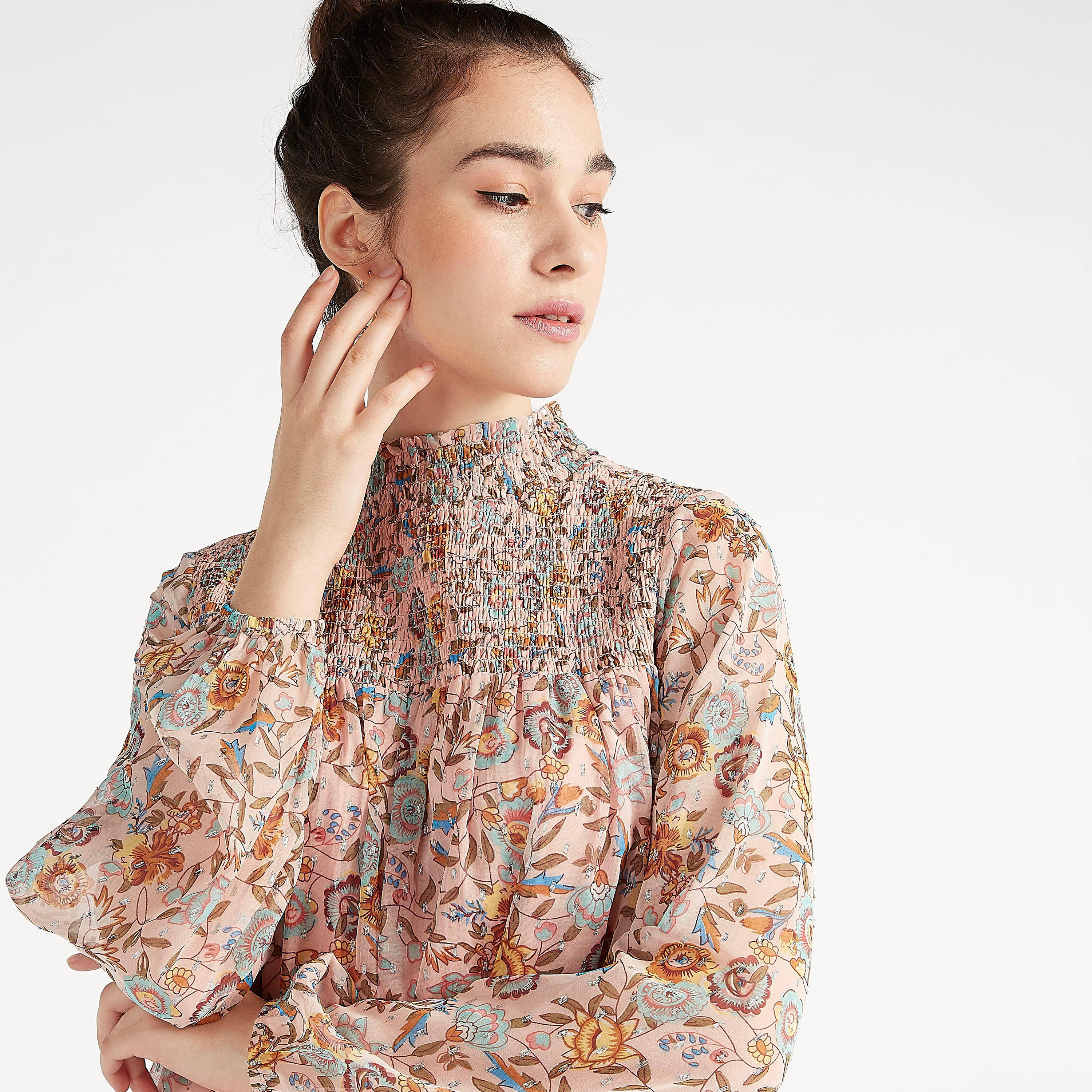 فستان مستدام إيه لاين بطول الركبة مع طبعات أزهار وأكمام طويلة-women-clothing-dresses-image-3