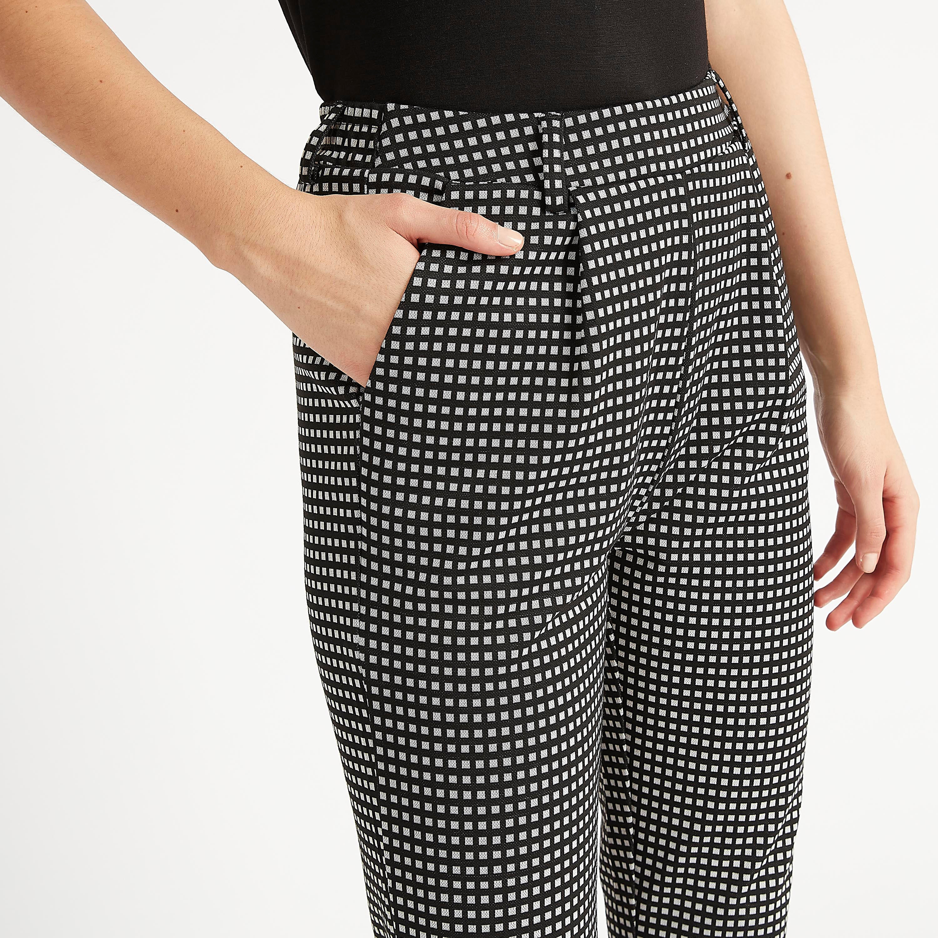 Checked Mid-Rise Cropped Pants with Pockets-women-clothing-bottoms-trousers-image-3