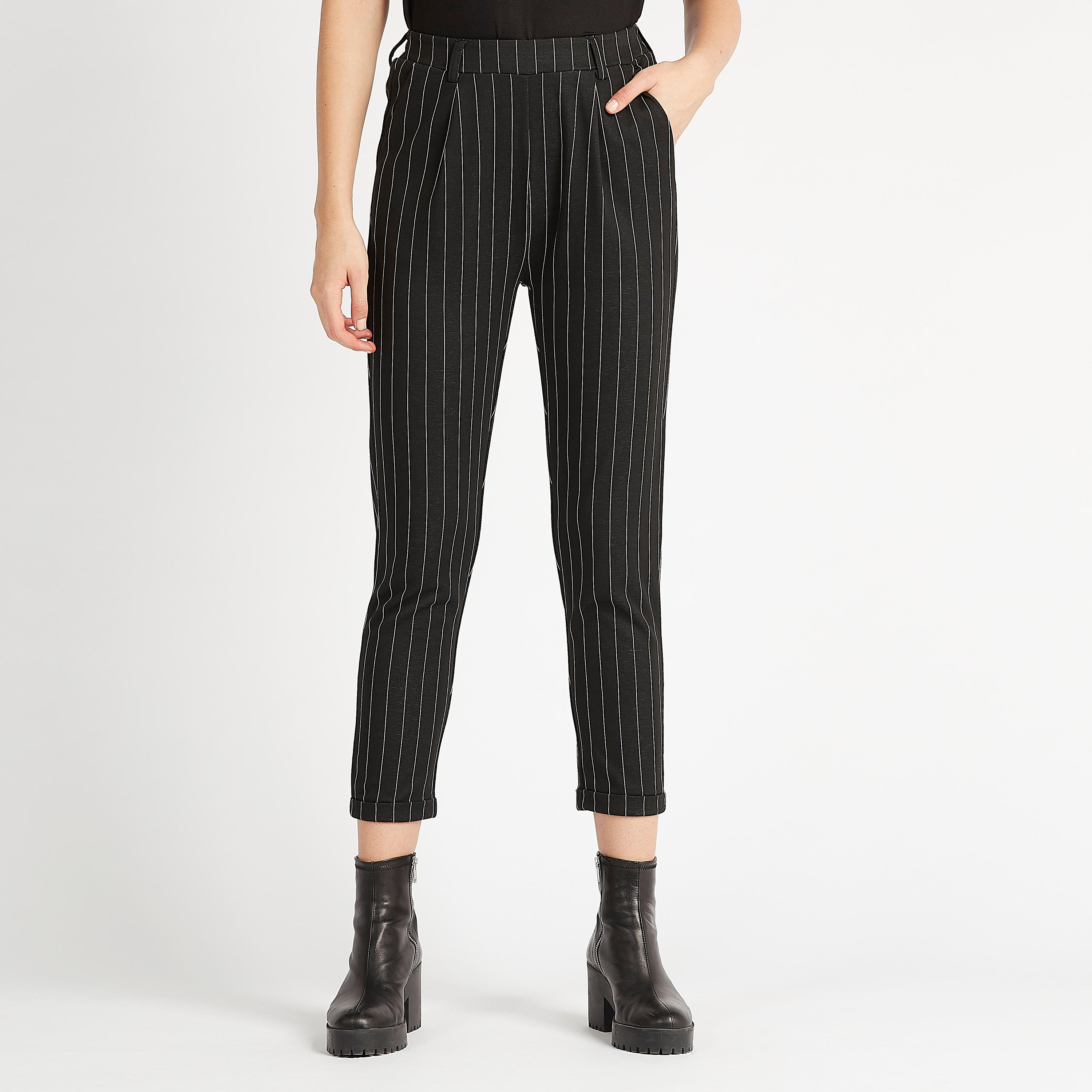 Striped Mid-Rise Cropped Pants with Pockets-women-clothing-bottoms-trousers-image-2