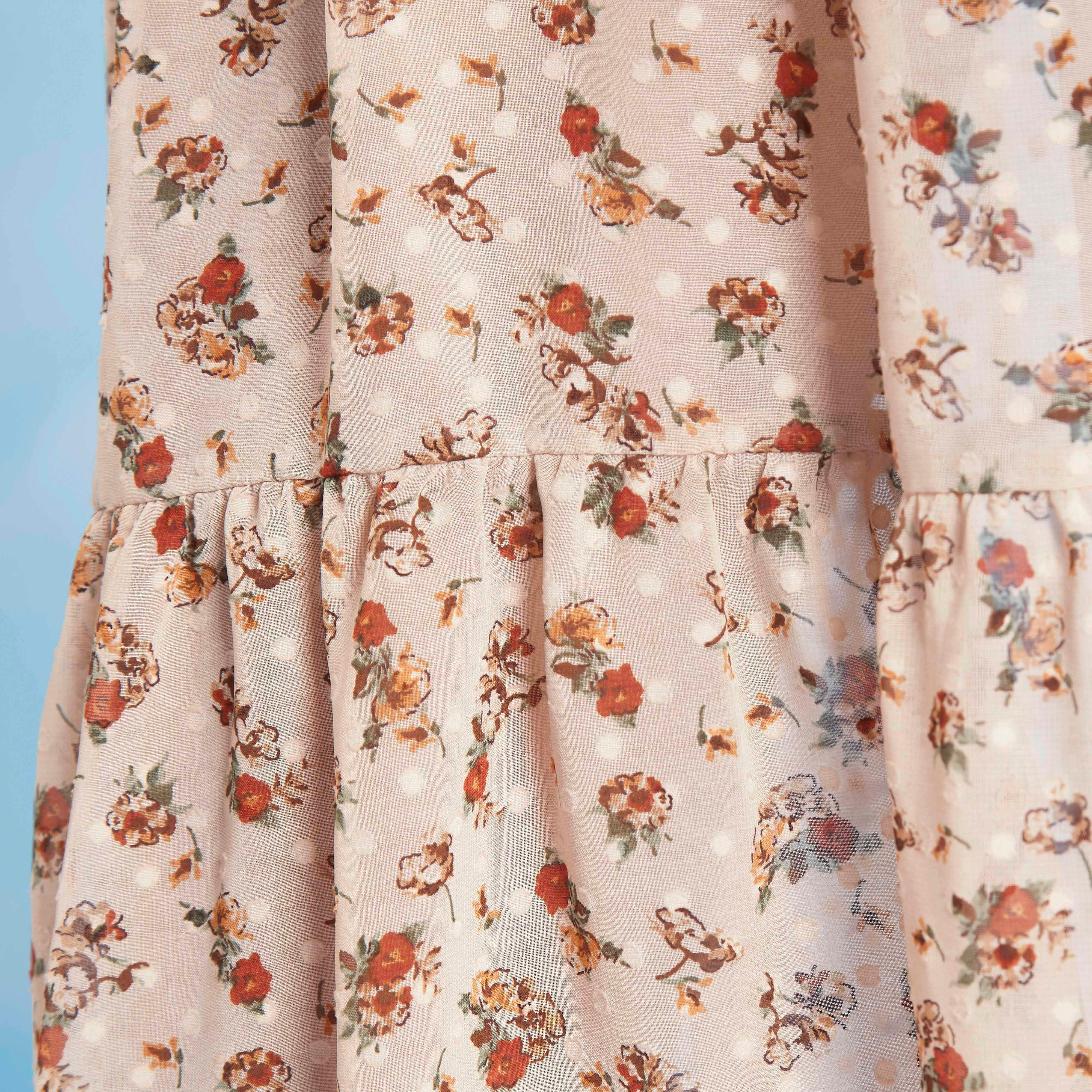 فستان إيه لاين ميدي بأكمام طويلة مع تفاصيل كشكشة وطبعات أزهار-women-clothing-dresses-image-4