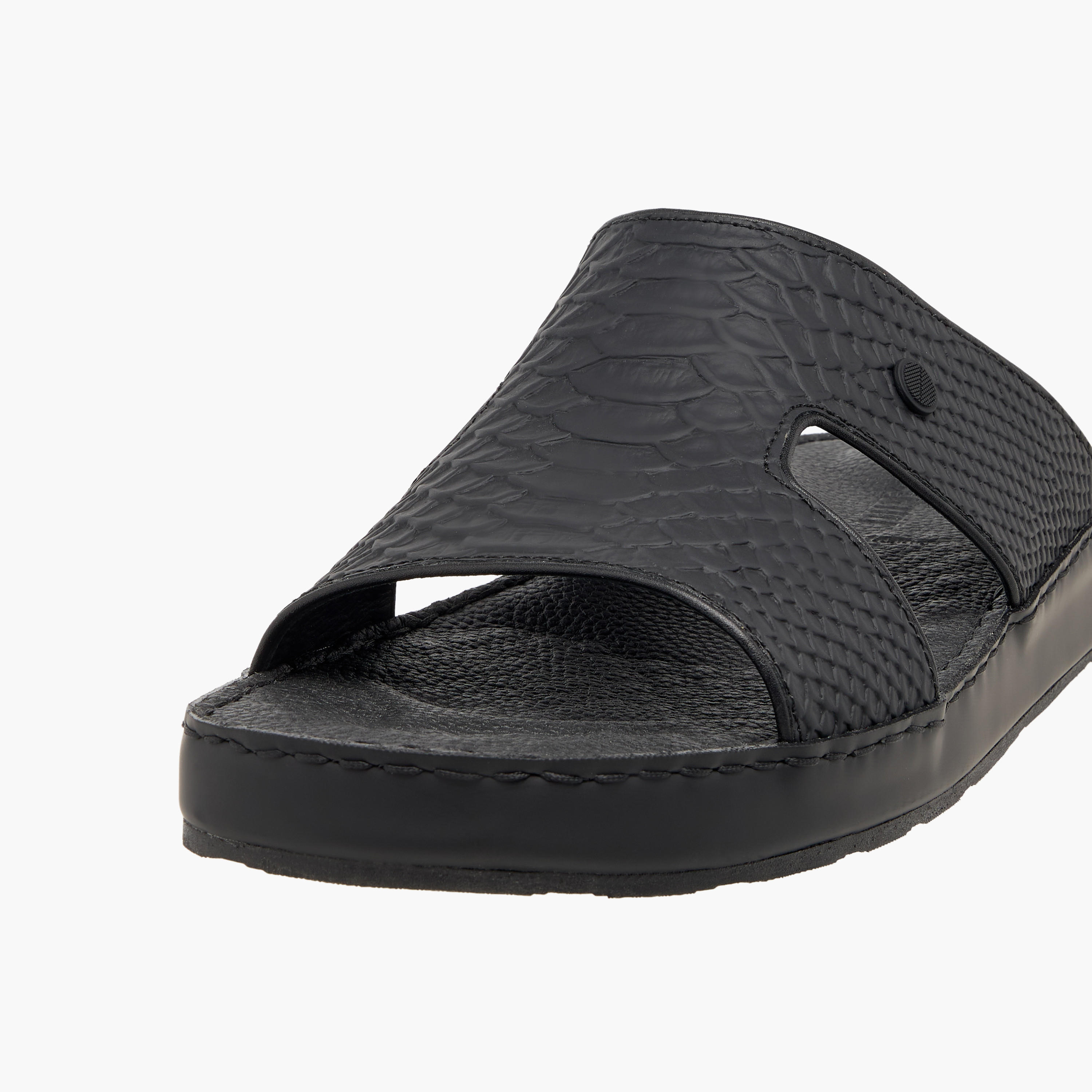 Duchini Men Textured Leather Arabic Sandals-men-shoes-sandals-image-4
