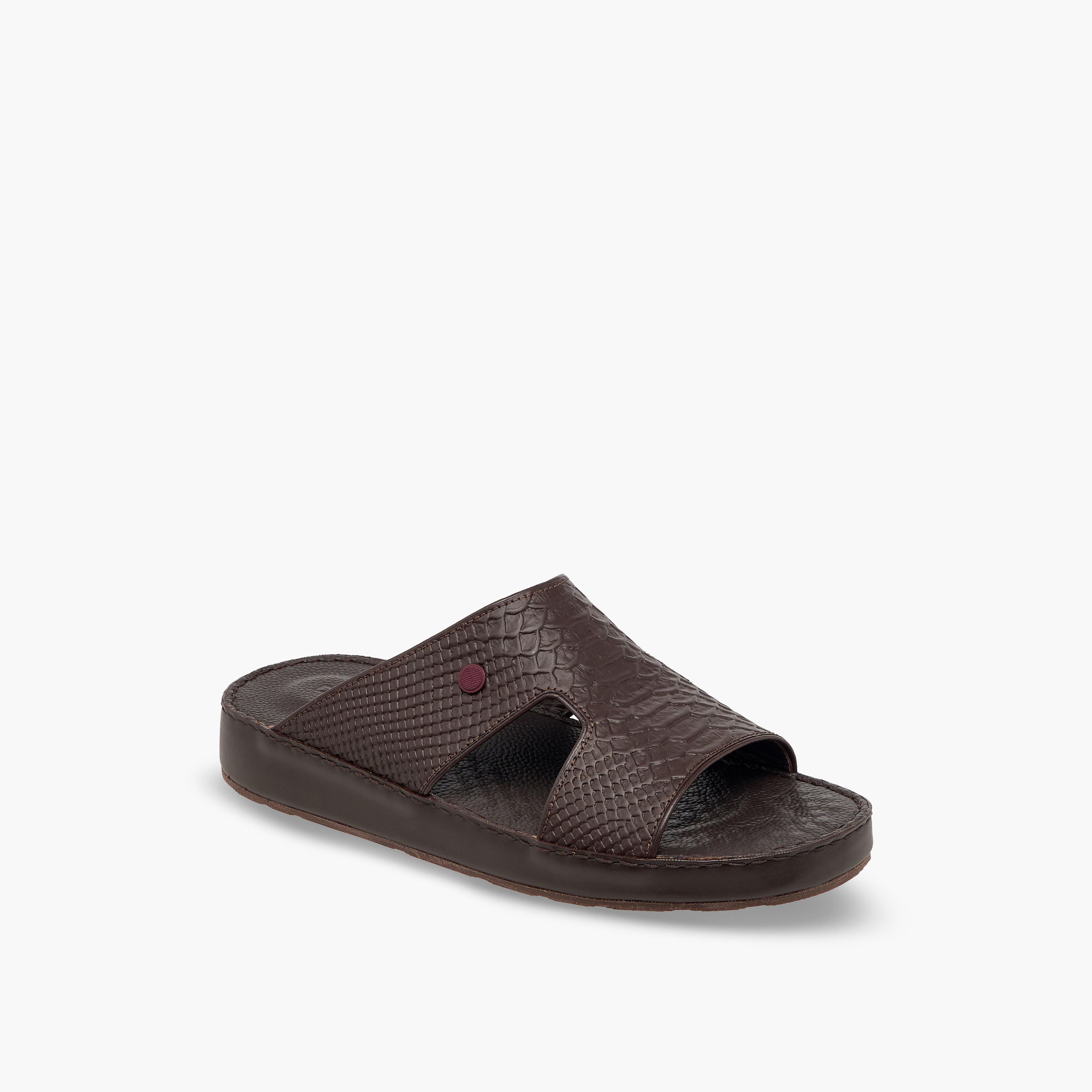 Duchini Men Textured Leather Arabic Sandals-men-shoes-sandals-image-2