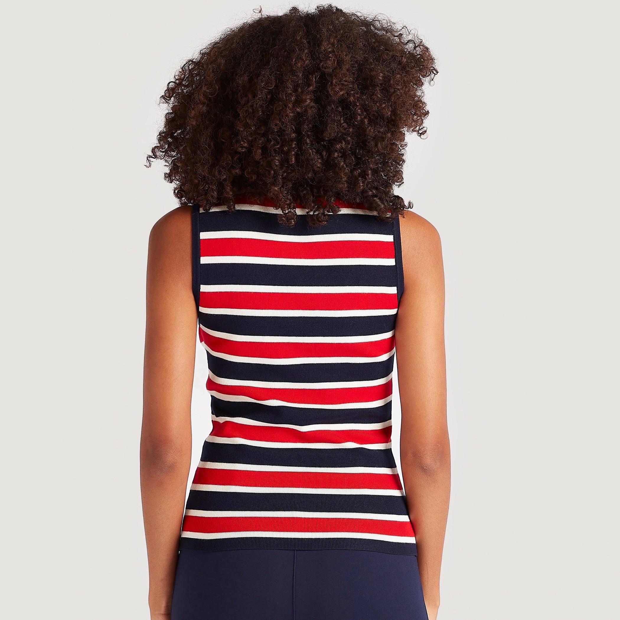 Striped Sleeveless Sweater with Button Detail and High Neck-women-clothing-cardigansandjumpers-jumpers-image-4