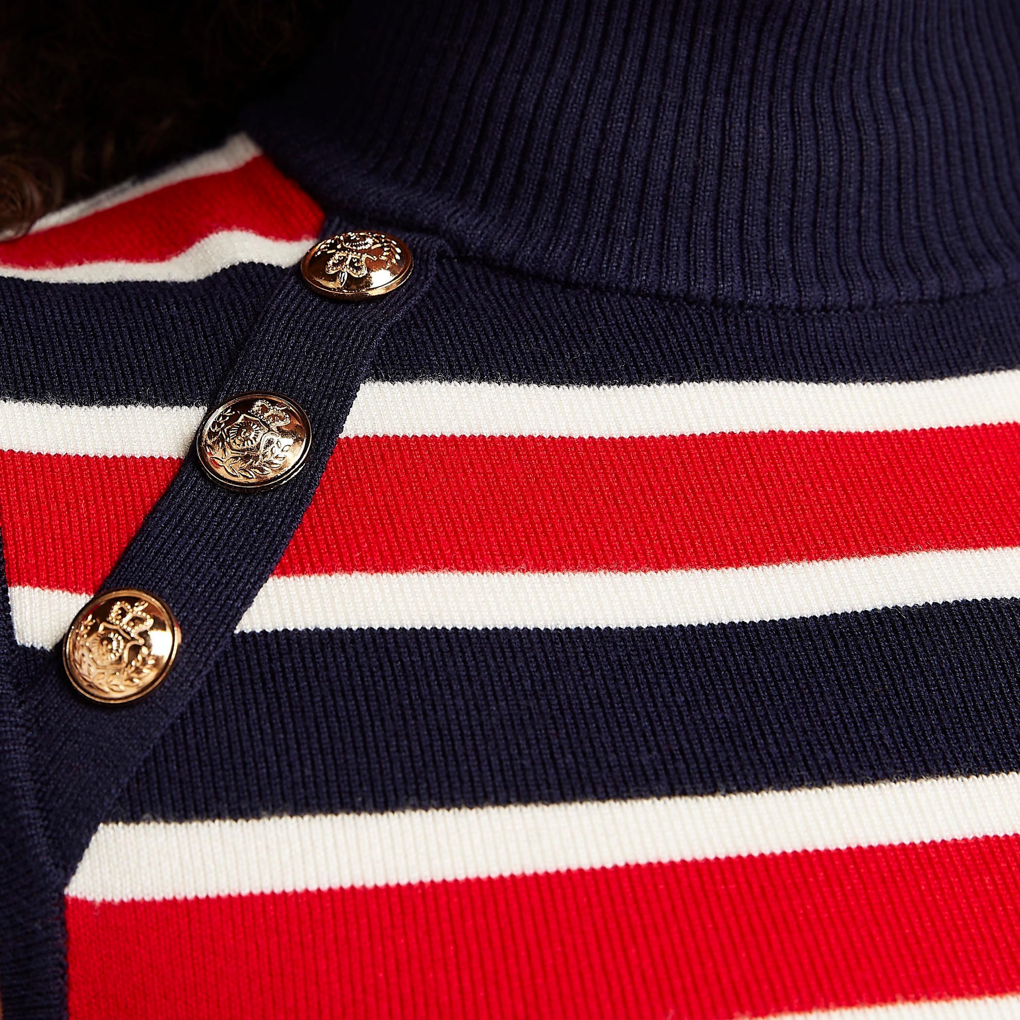 Striped Sleeveless Sweater with Button Detail and High Neck-women-clothing-cardigansandjumpers-jumpers-image-5
