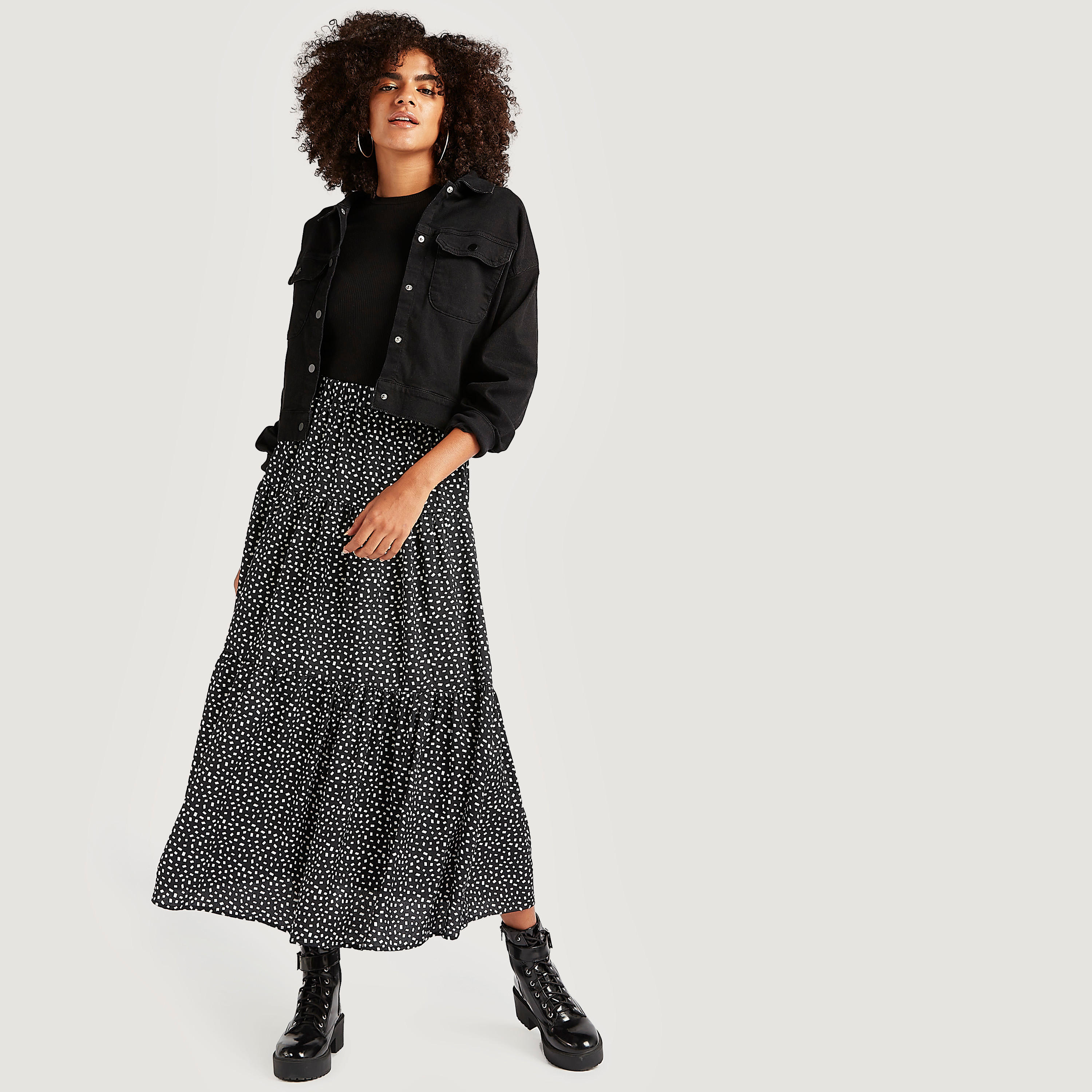 تنورة إيه لاين ميدي بخصر مطّاطي وطبعات-women-clothing-bottoms-skirts-image-5