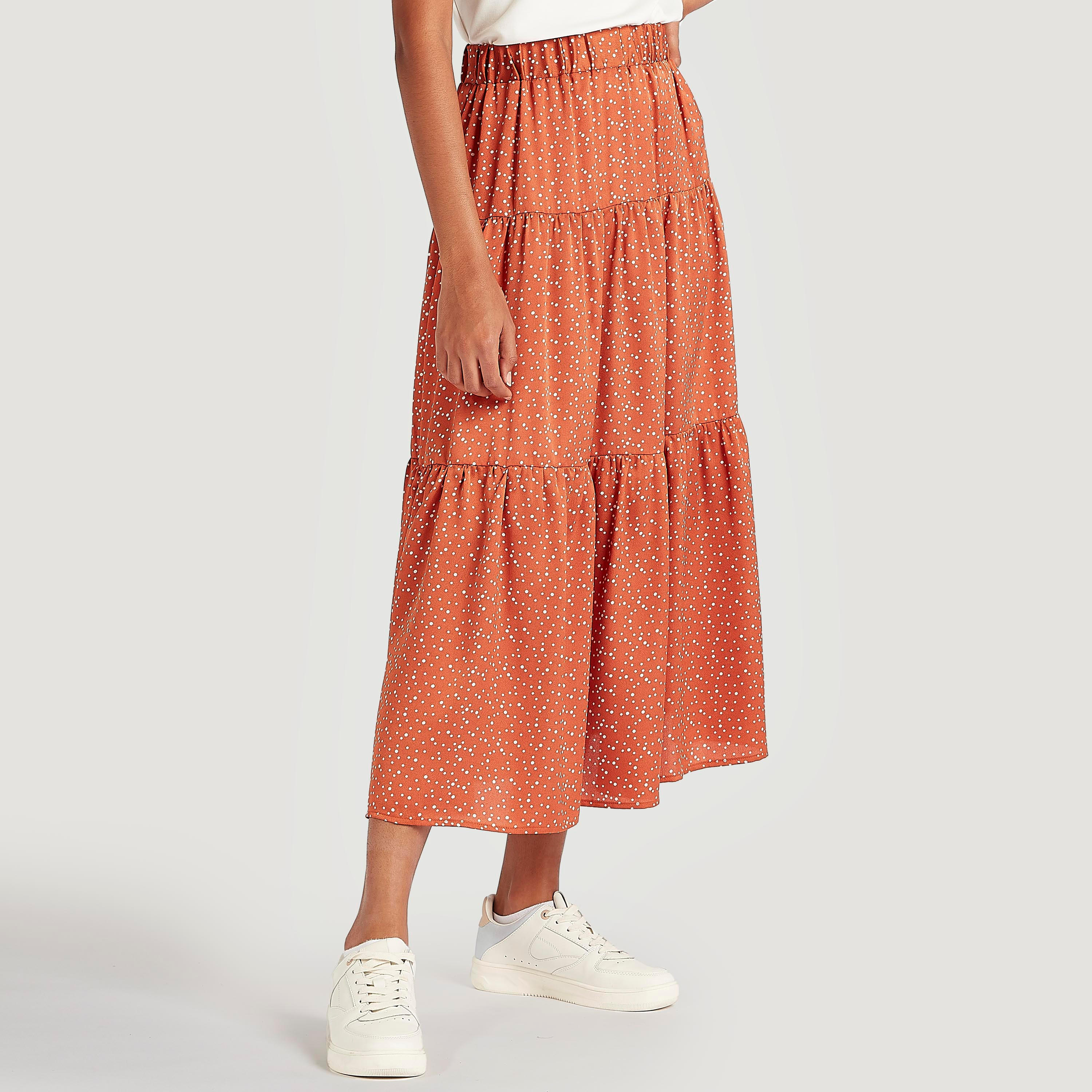 تنورة ميدي إيه لاين بخصر مطّاطي وطبعات-women-clothing-bottoms-skirts-image-1