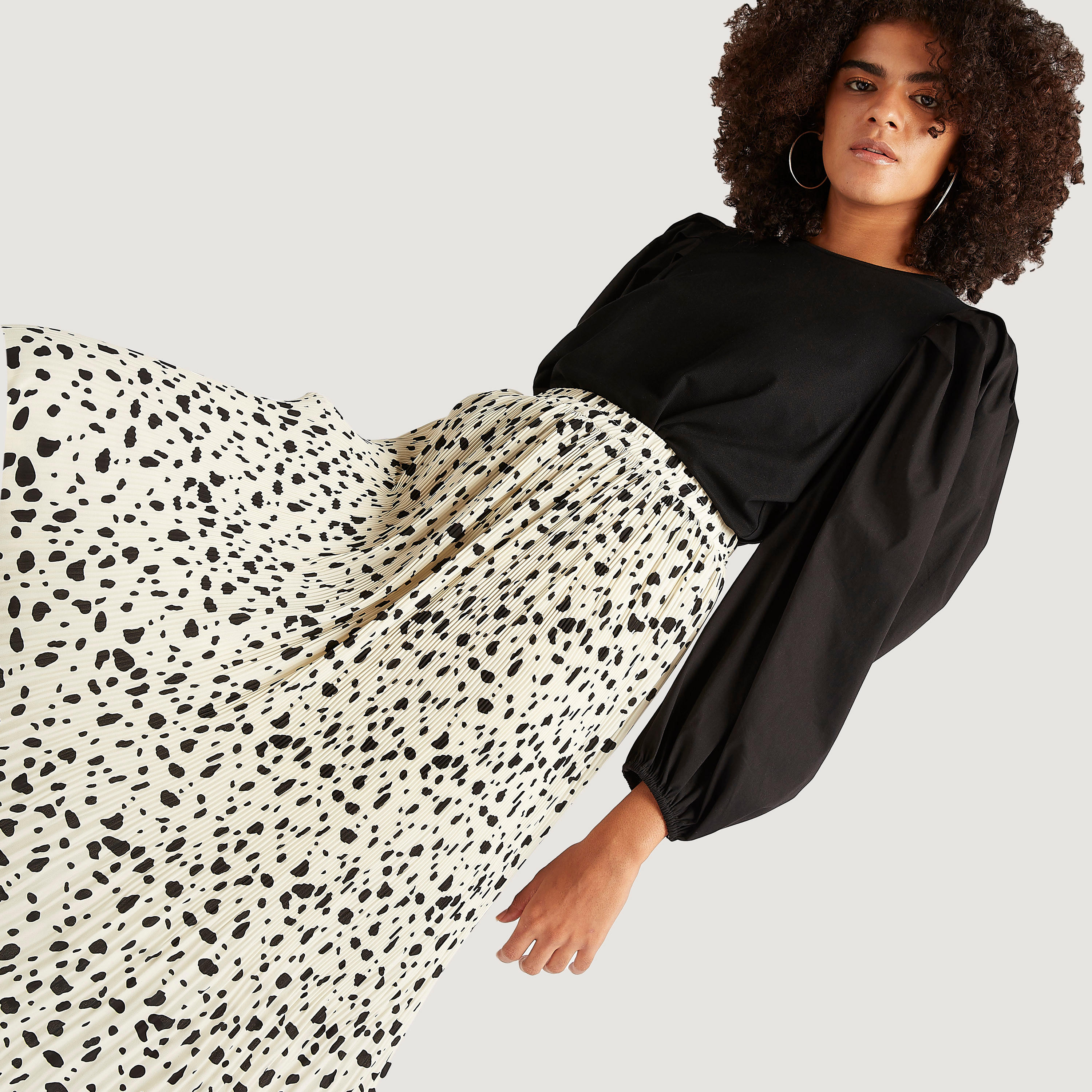 تنّورة ميدي إيه لاين بطبعات حيوانات وثنايا وخصر مطّاطي-women-clothing-bottoms-skirts-image-5