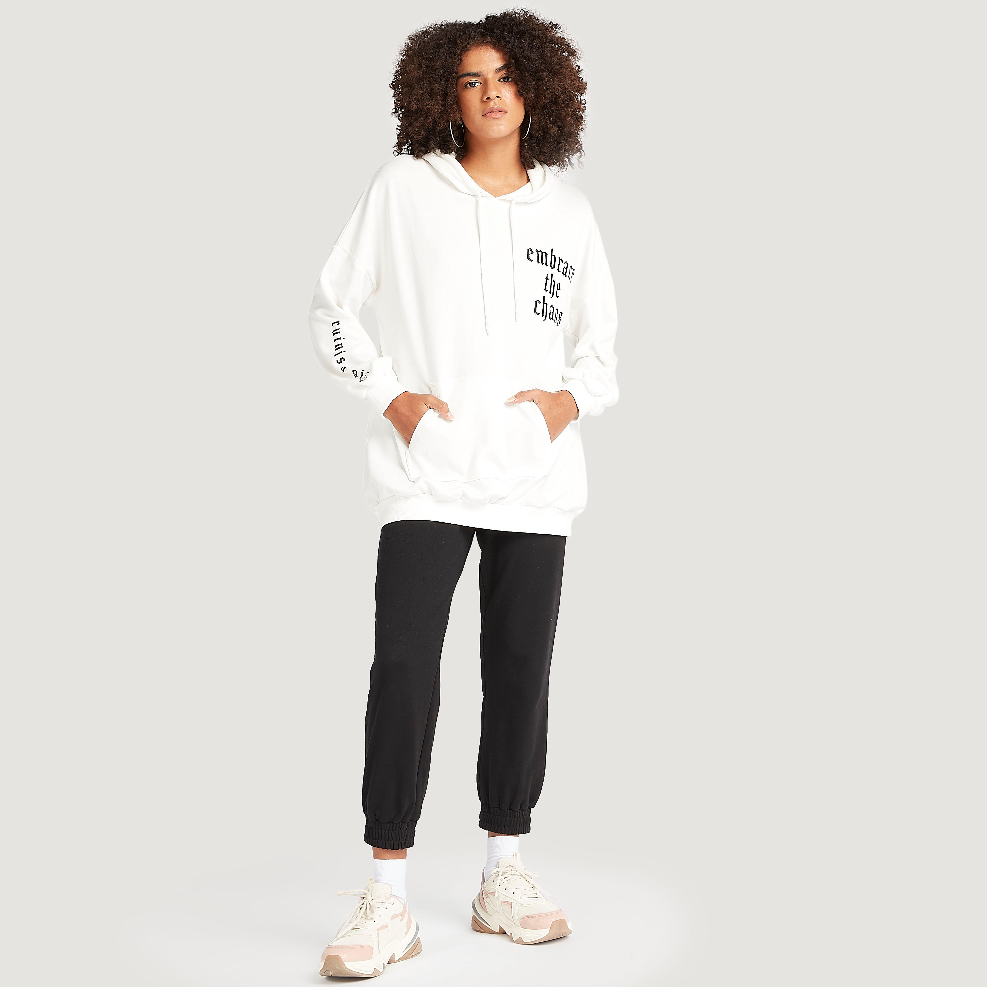 Slogan Print Hooded Sweatshirt with Kangaroo Pocket-women-winterwear-hoodiesandsweatshirts-hoodies-image-2