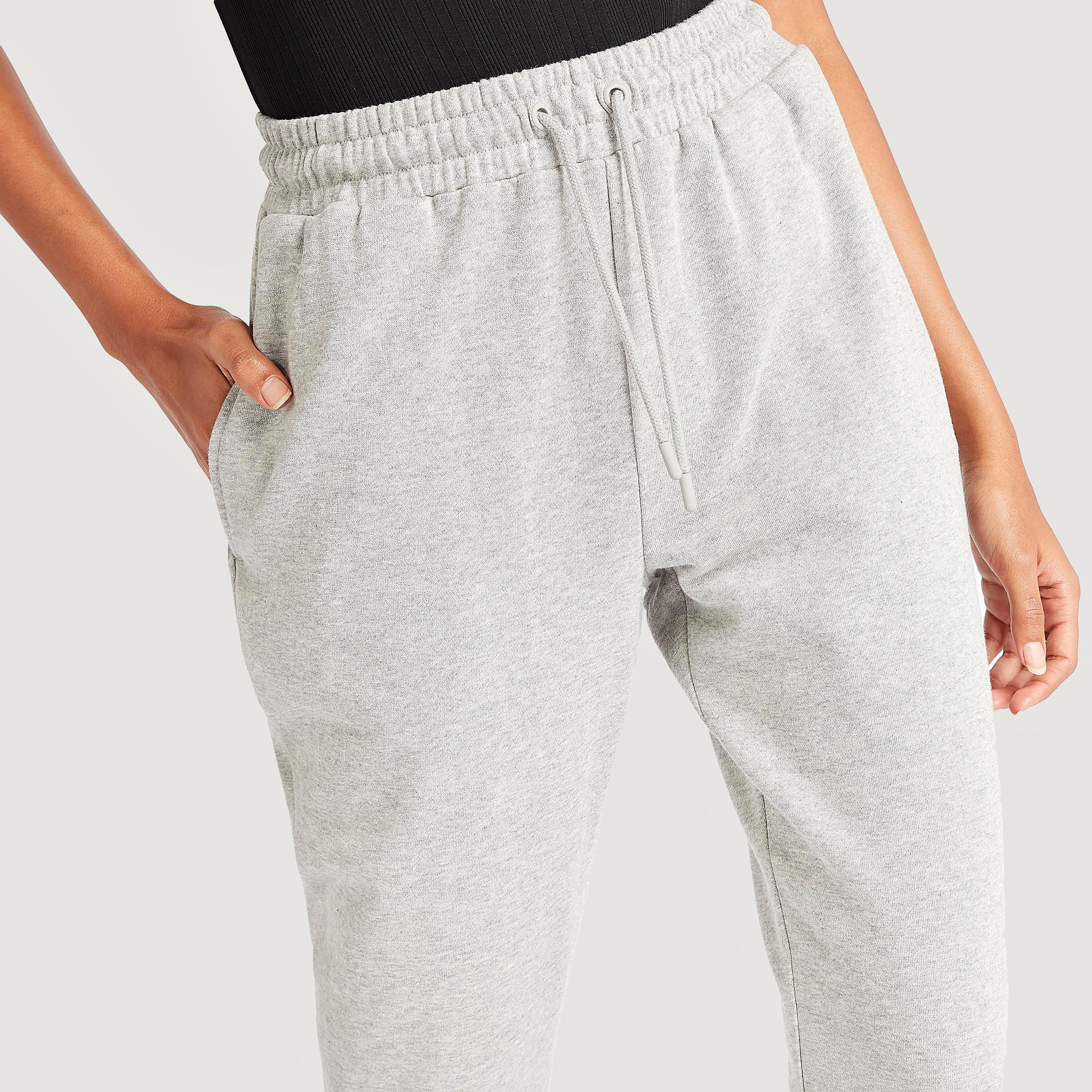 بنطلون رياضي سادة بقصة سليم ورباط إغلاق-women-clothing-bottoms-joggers-image-3