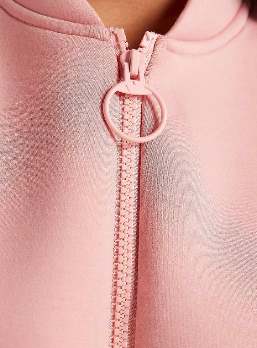 Solid Zip Through Lightweight Jacket with Long Sleeves and Pockets-women-winterwear-coatsandjackets-jackets-image-3