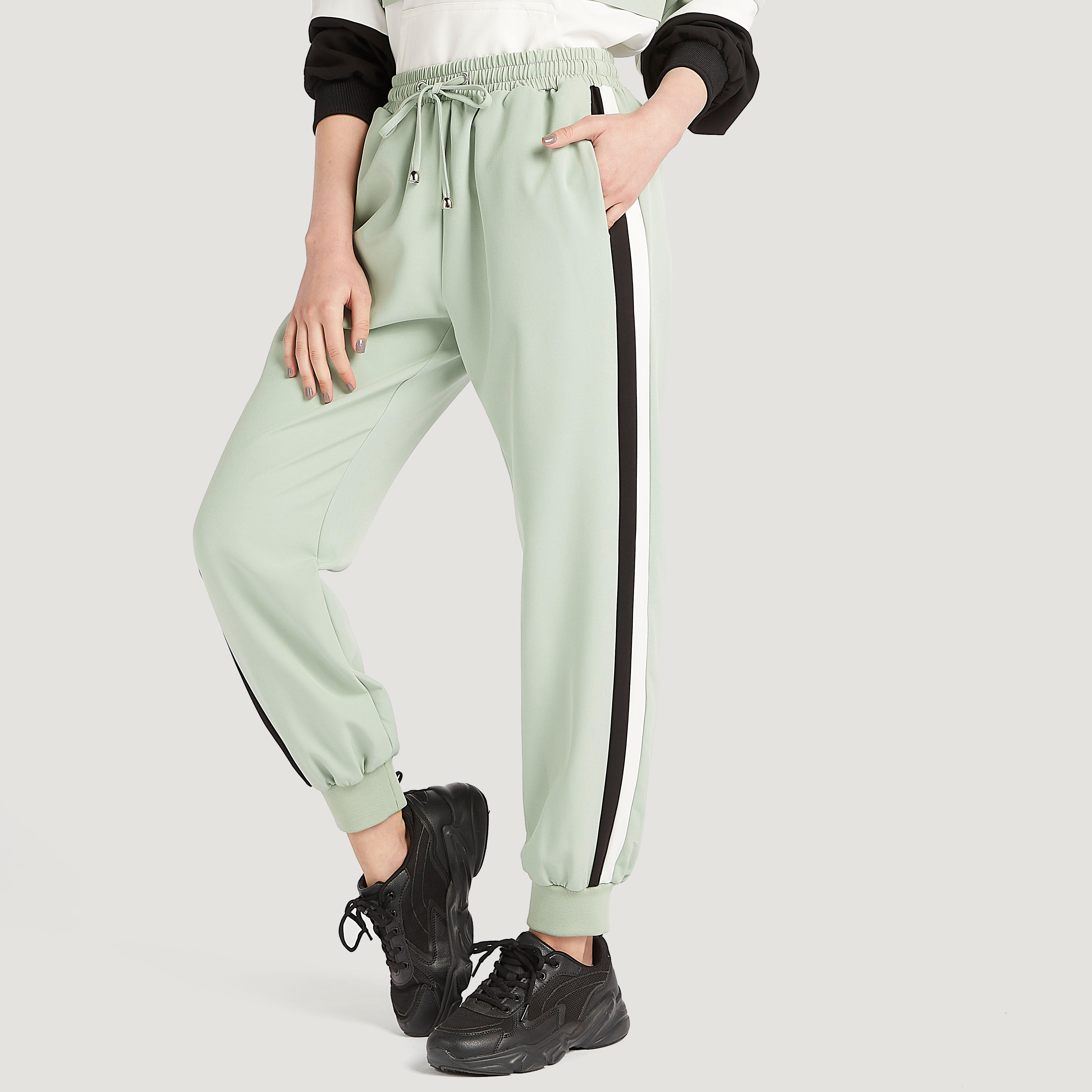 Solid Mid-Rise Jog Pants with Elasticated Waistband and Pockets-women-clothing-bottoms-joggers-image-1