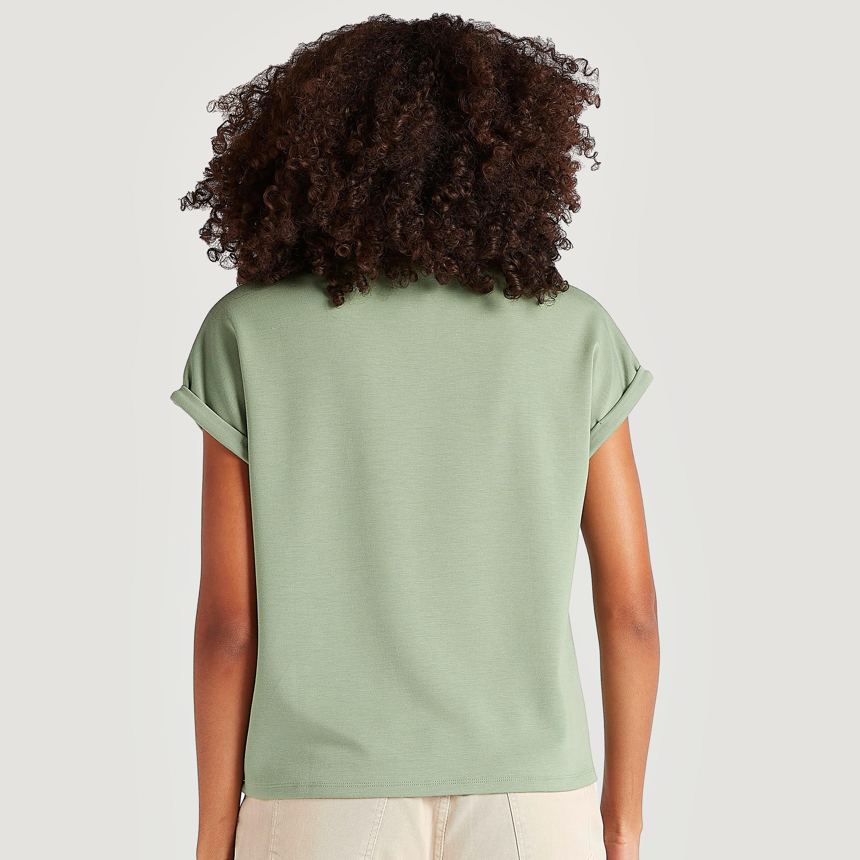 Printed T-shirt with High Neck and Cap Sleeves-women-clothing-tshirts-image-4