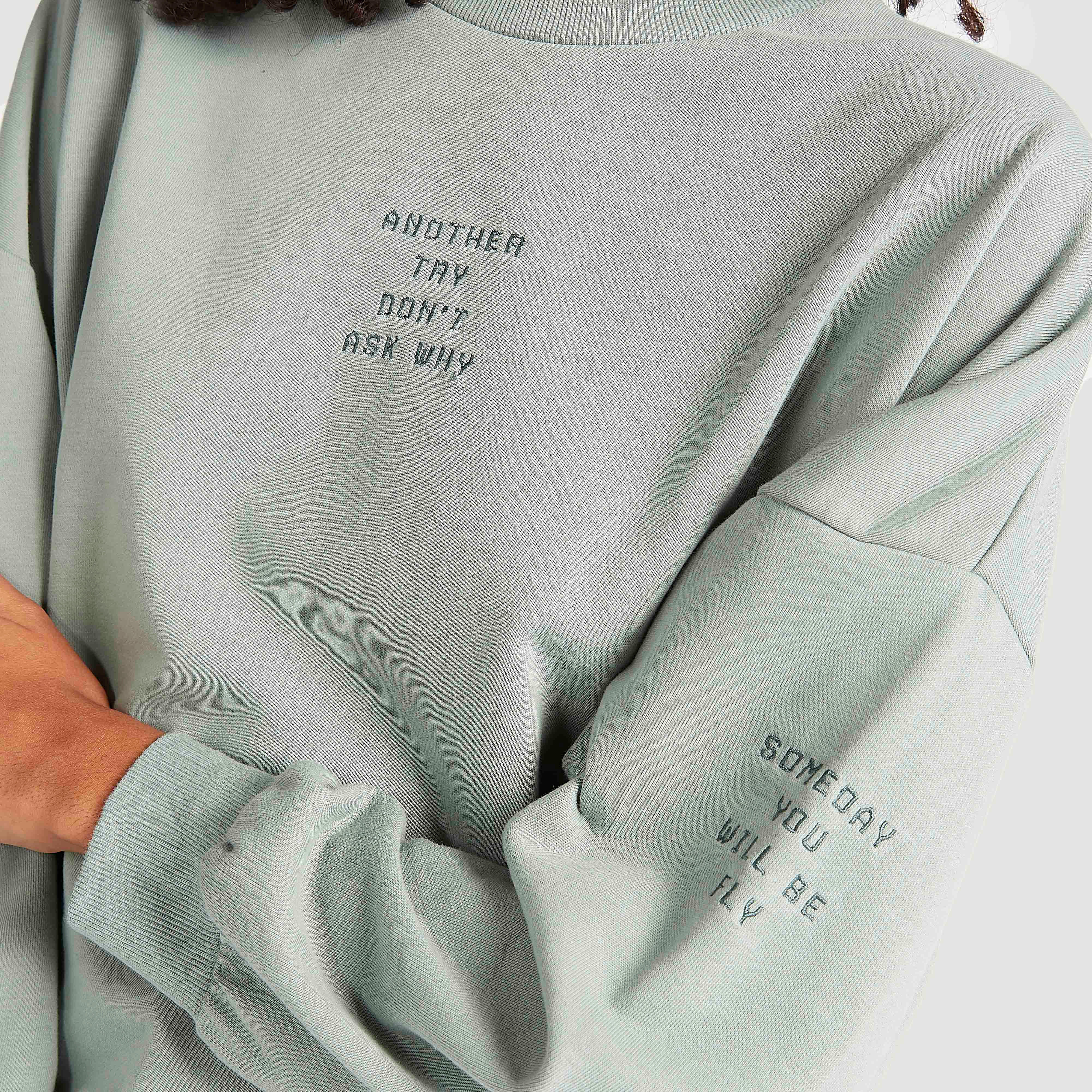 سويت شيرت بياقة ضيقة وأكمام طويلة وتطريز شعار-women-winterwear-hoodiesandsweatshirts-sweatshirts-image-5