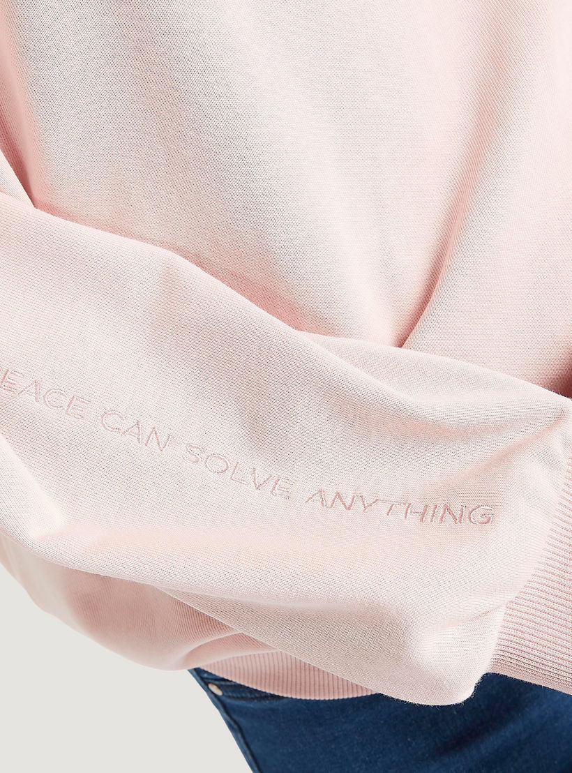 Slogan Embroidered Crew Neck Sweatshirt with Long Sleeves-women-winterwear-hoodiesandsweatshirts-sweatshirts-image-5