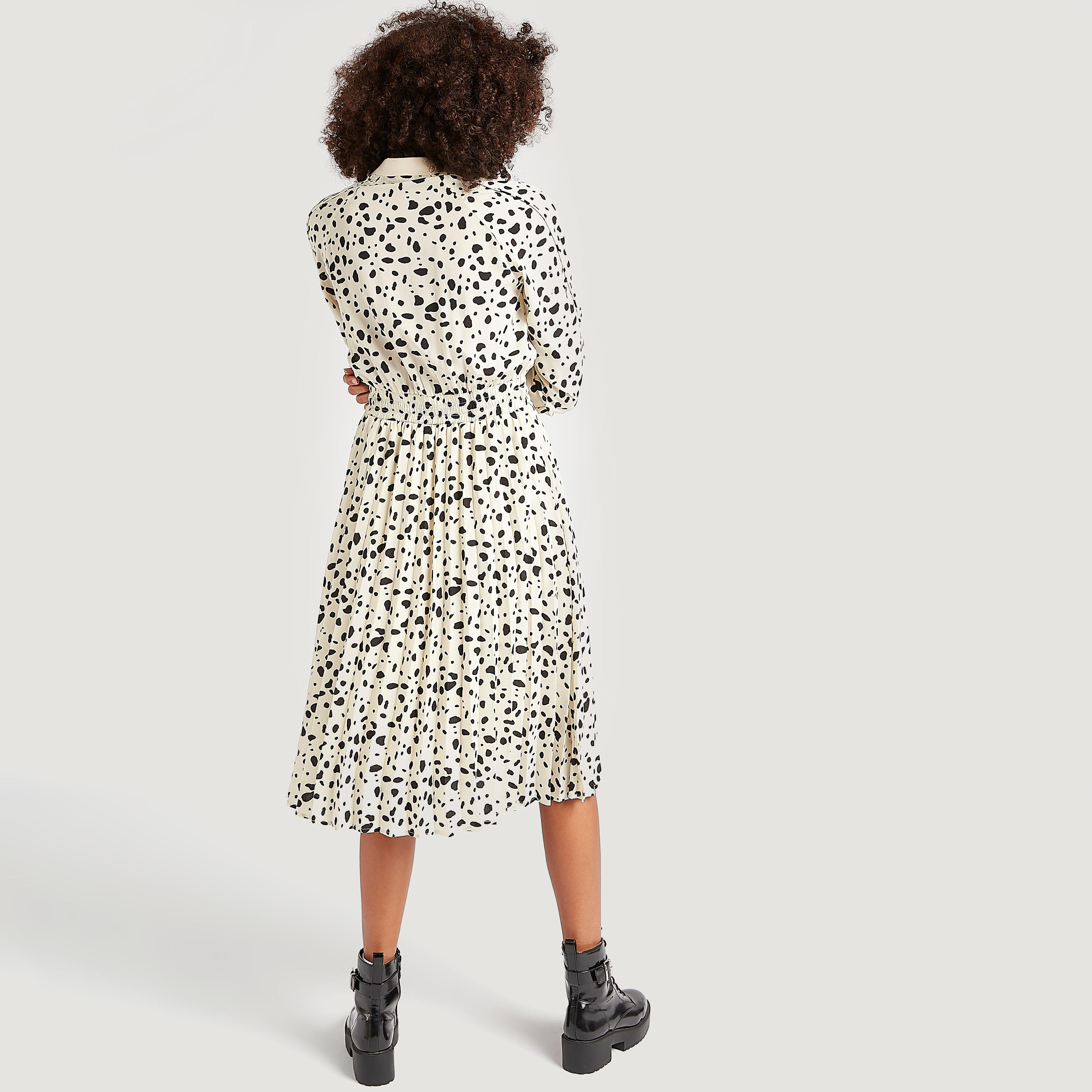 فستان إيه لاين ميدي بطبعات حيوانات وسحّاب إغلاق وخصر مطرّز-women-clothing-dresses-image-4