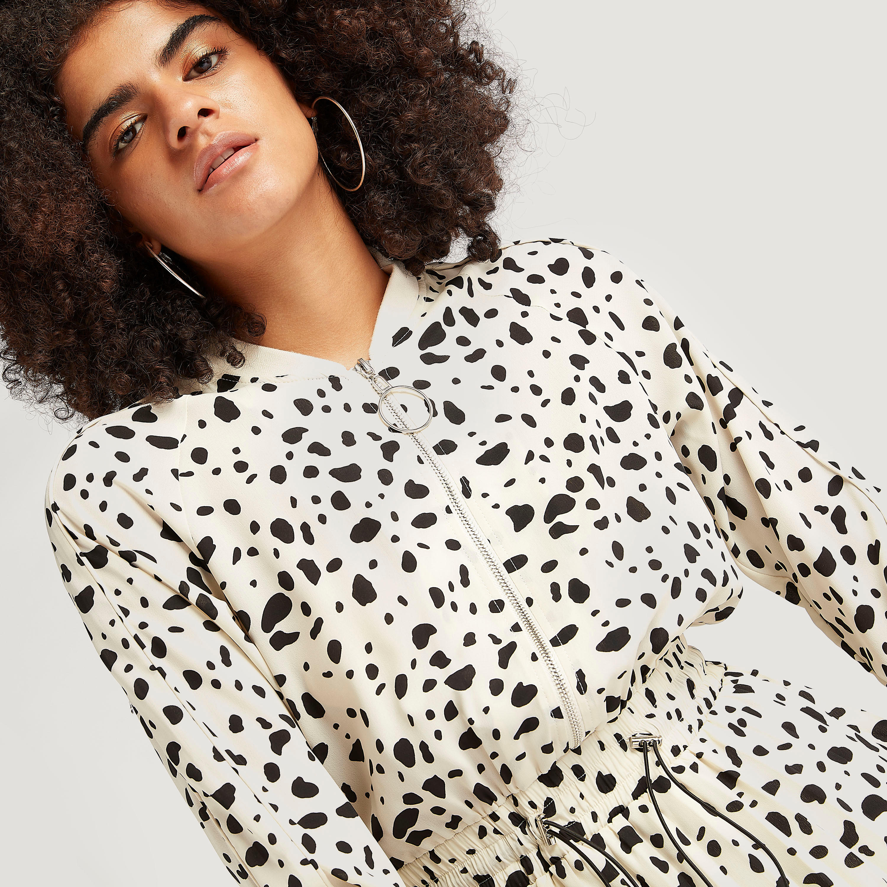 فستان إيه لاين ميدي بطبعات حيوانات وسحّاب إغلاق وخصر مطرّز-women-clothing-dresses-image-6