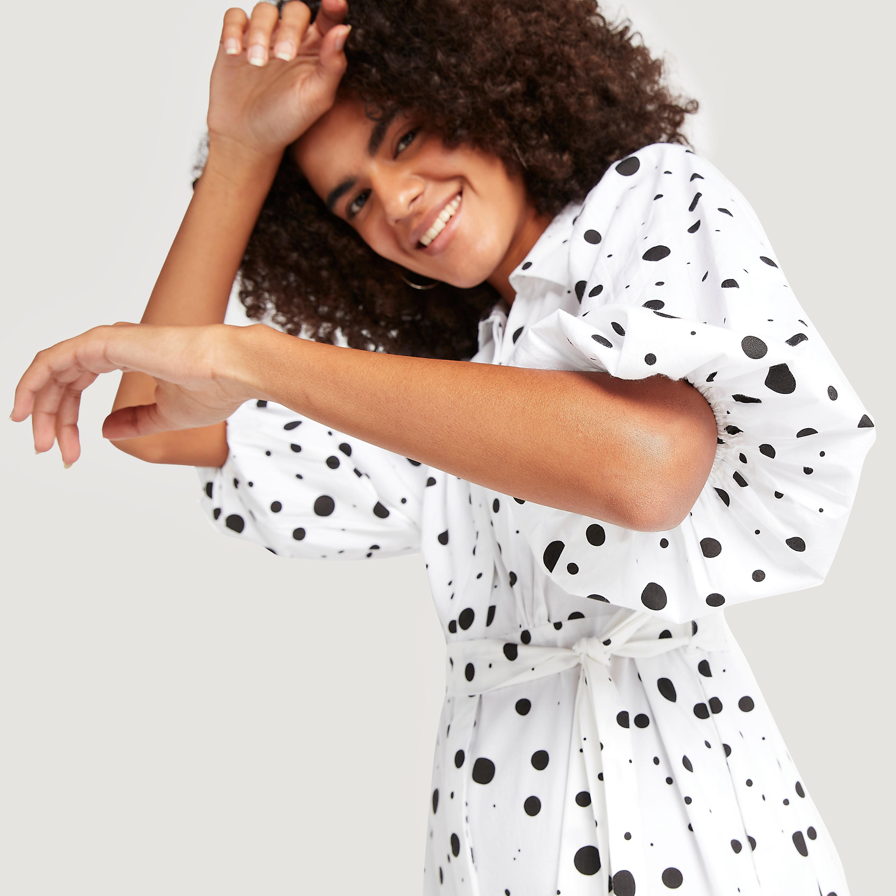 فستان ميدي إيه لاين بطبعات وأكمام قصيرة وحزام ربط-women-clothing-dresses-image-3