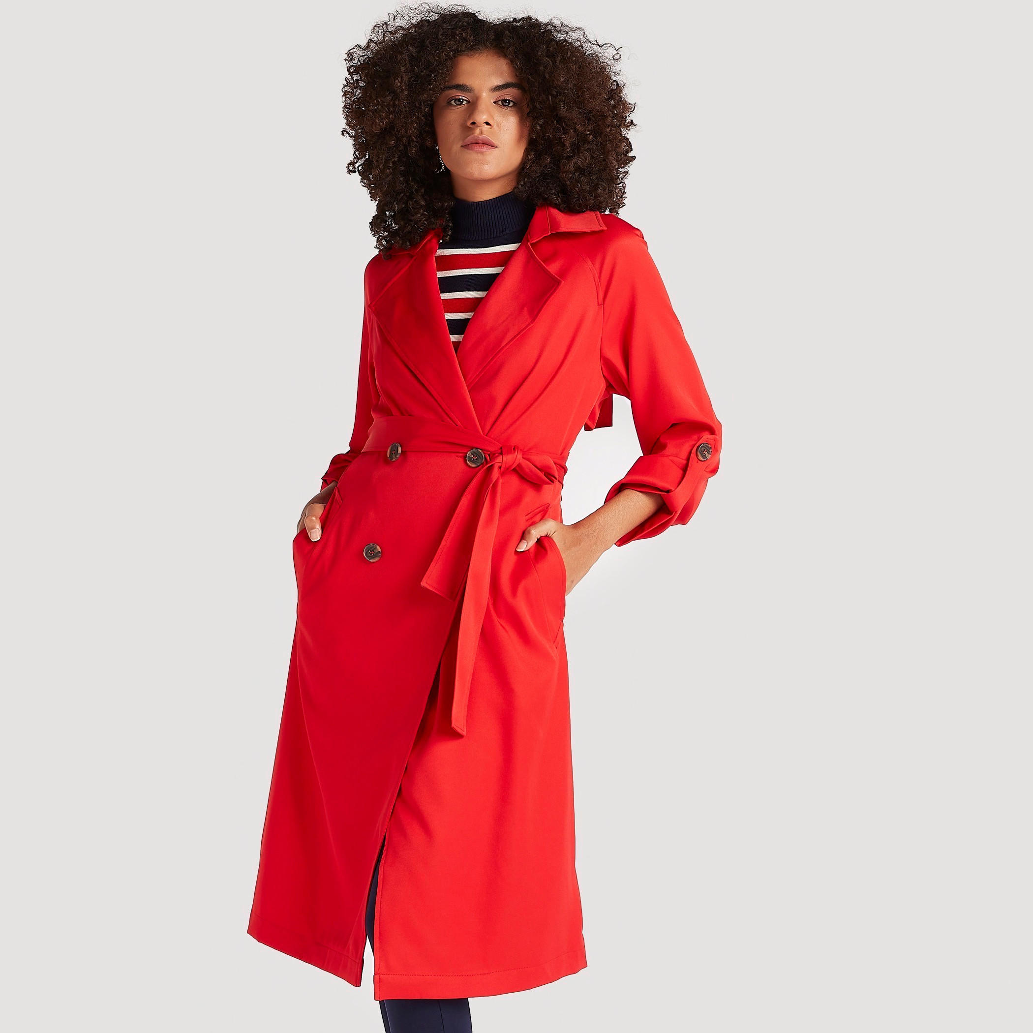 معطف سادة بأكمام طويلة مع حزام خصر وجيوب-women-clothing-coatsandjackets-coats-image-6