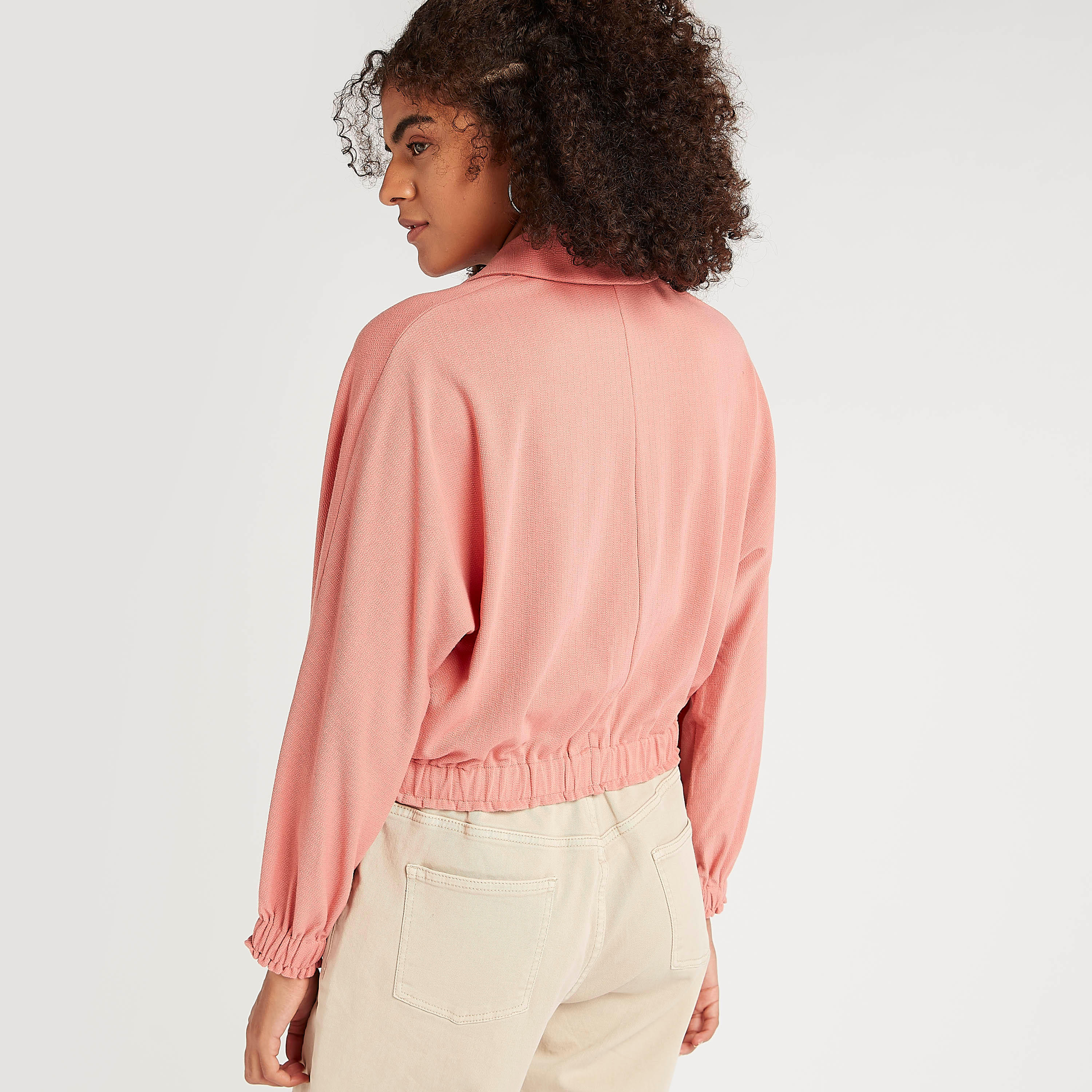 Textured Top with Long Sleeves and Collar-women-clothing-shirtsandblouses-blouses-image-4