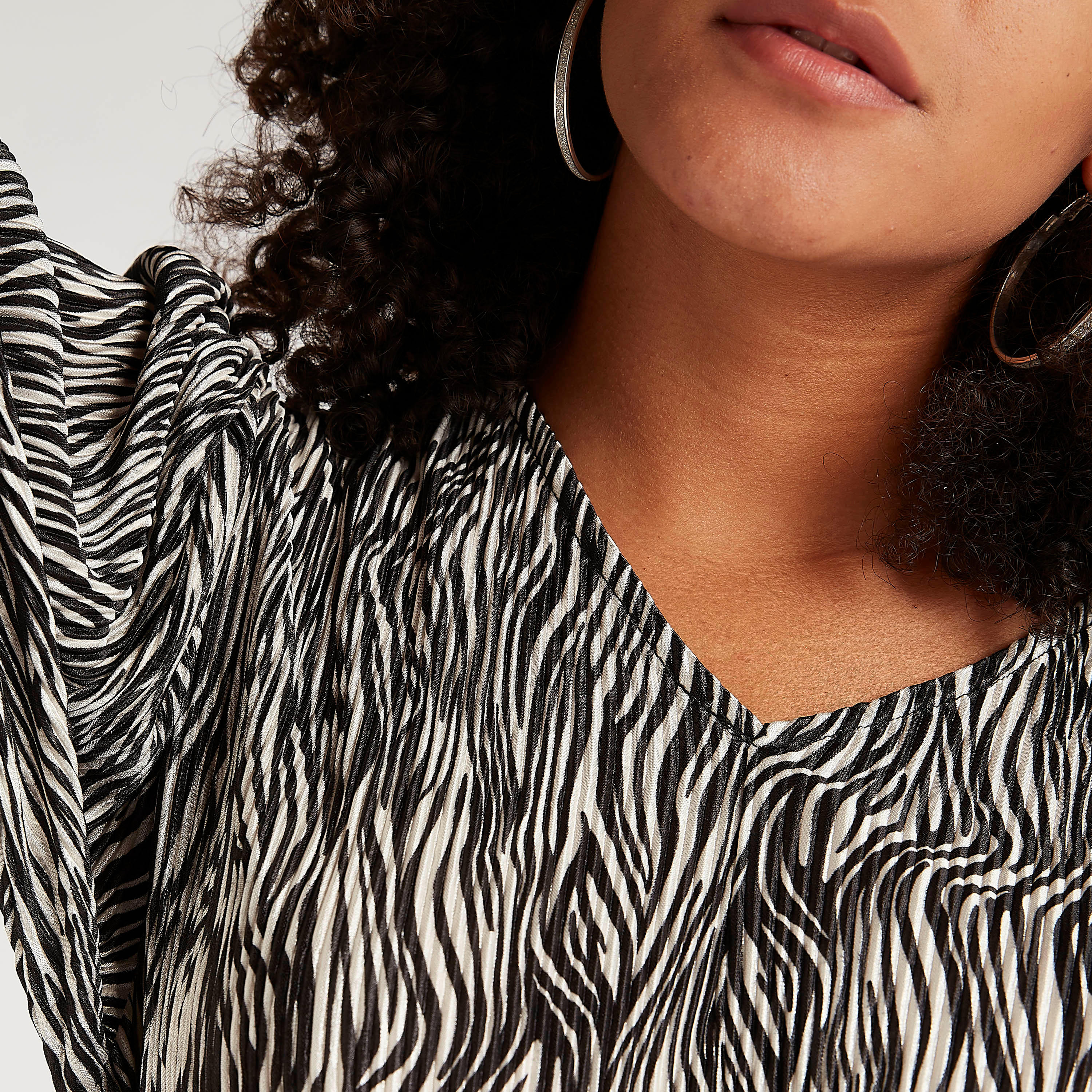 Printed V-neck Top with Bishop Sleeves-women-clothing-shirtsandblouses-blouses-image-3
