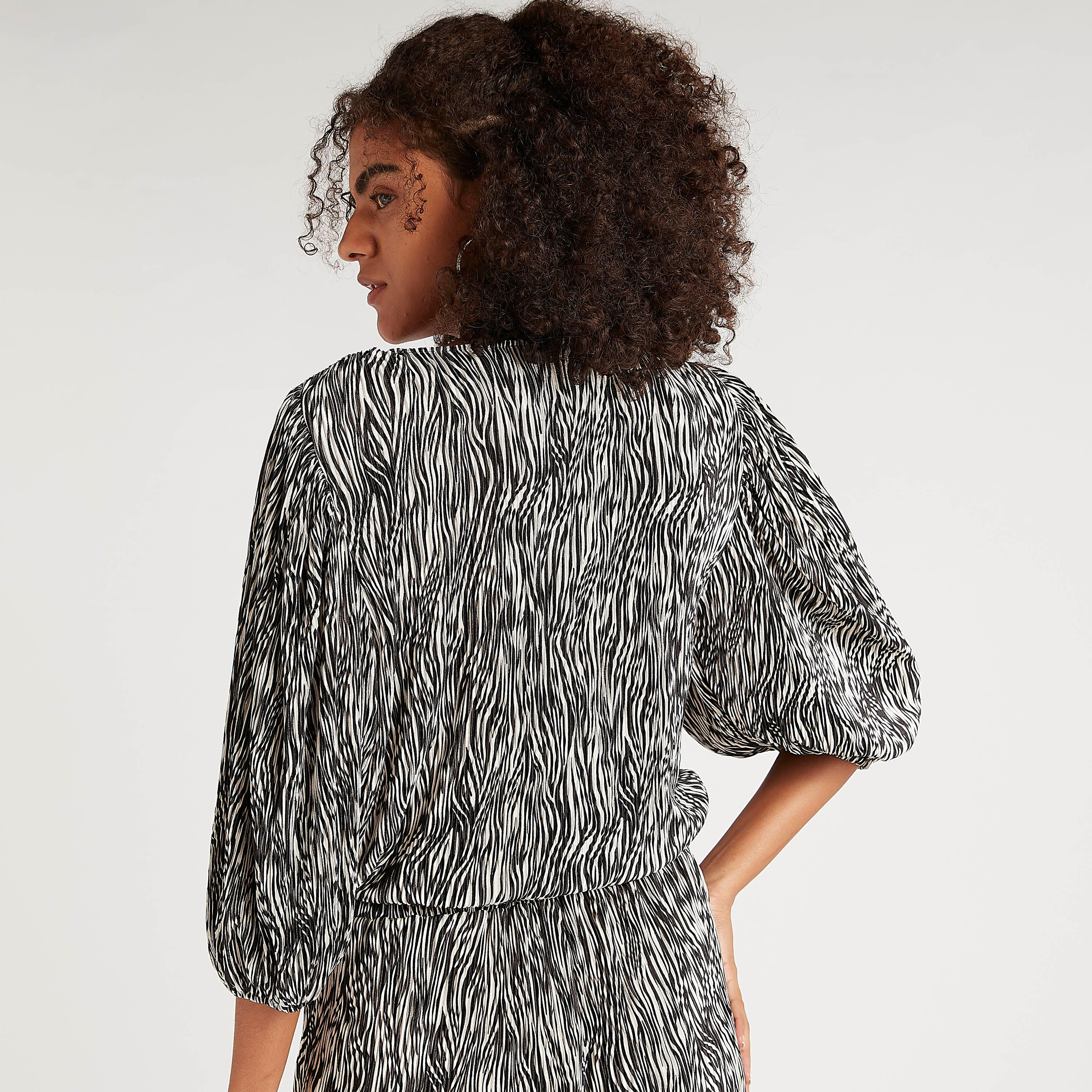 Printed V-neck Top with Bishop Sleeves-women-clothing-shirtsandblouses-blouses-image-4