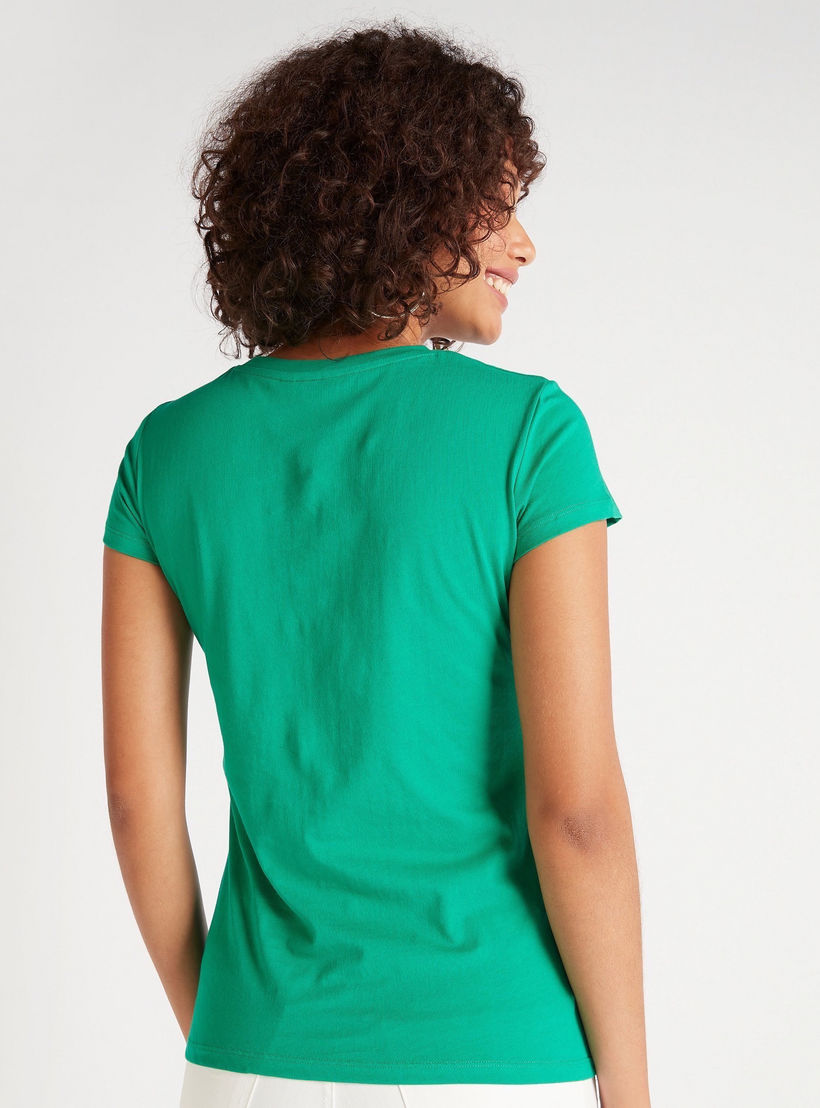 تيشيرت بياقة ضيّقة وأكمام كاب وطَبعات-women-clothing-tshirts-image-2