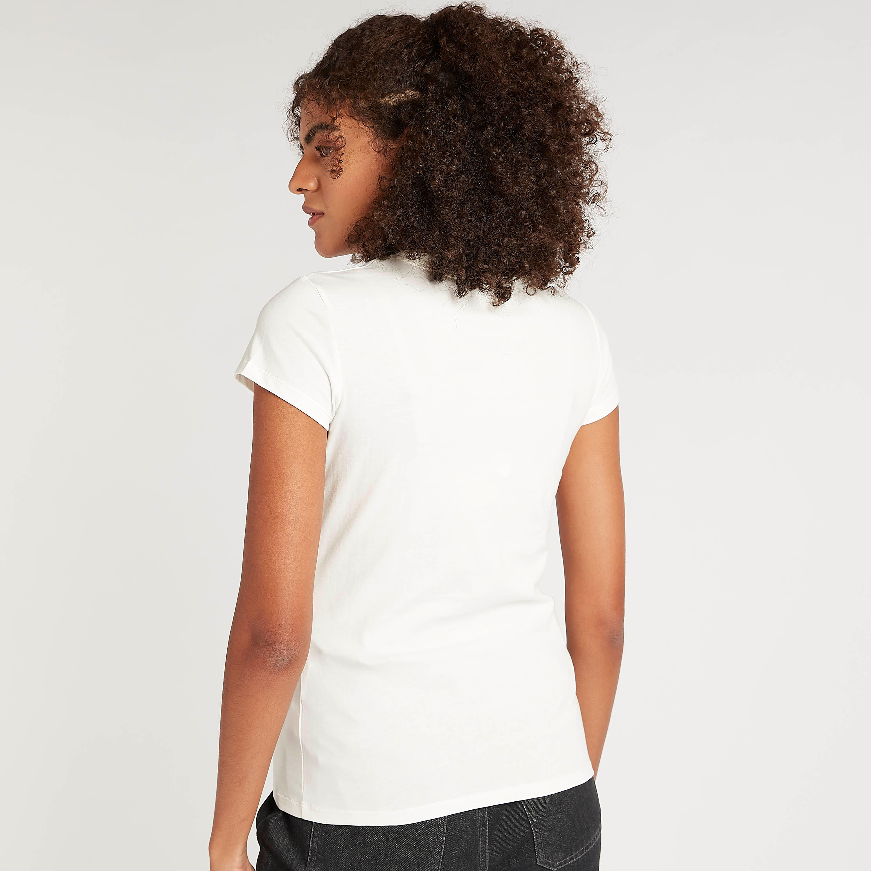 Printed Crew Neck T-shirt with Cap Sleeves-women-clothing-tshirts-image-4