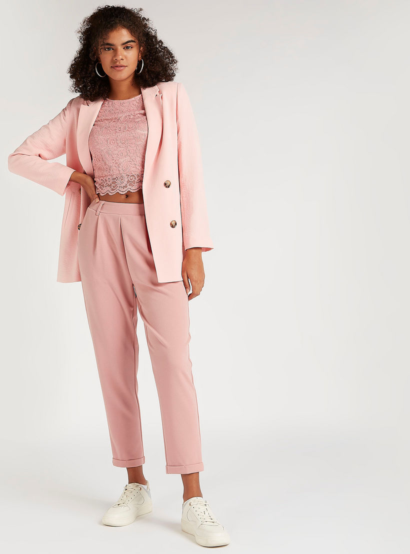 Solid Double Breasted Jacket with Long Sleeves and Notched Lapels-women-winterwear-coatsandjackets-jackets-image-7