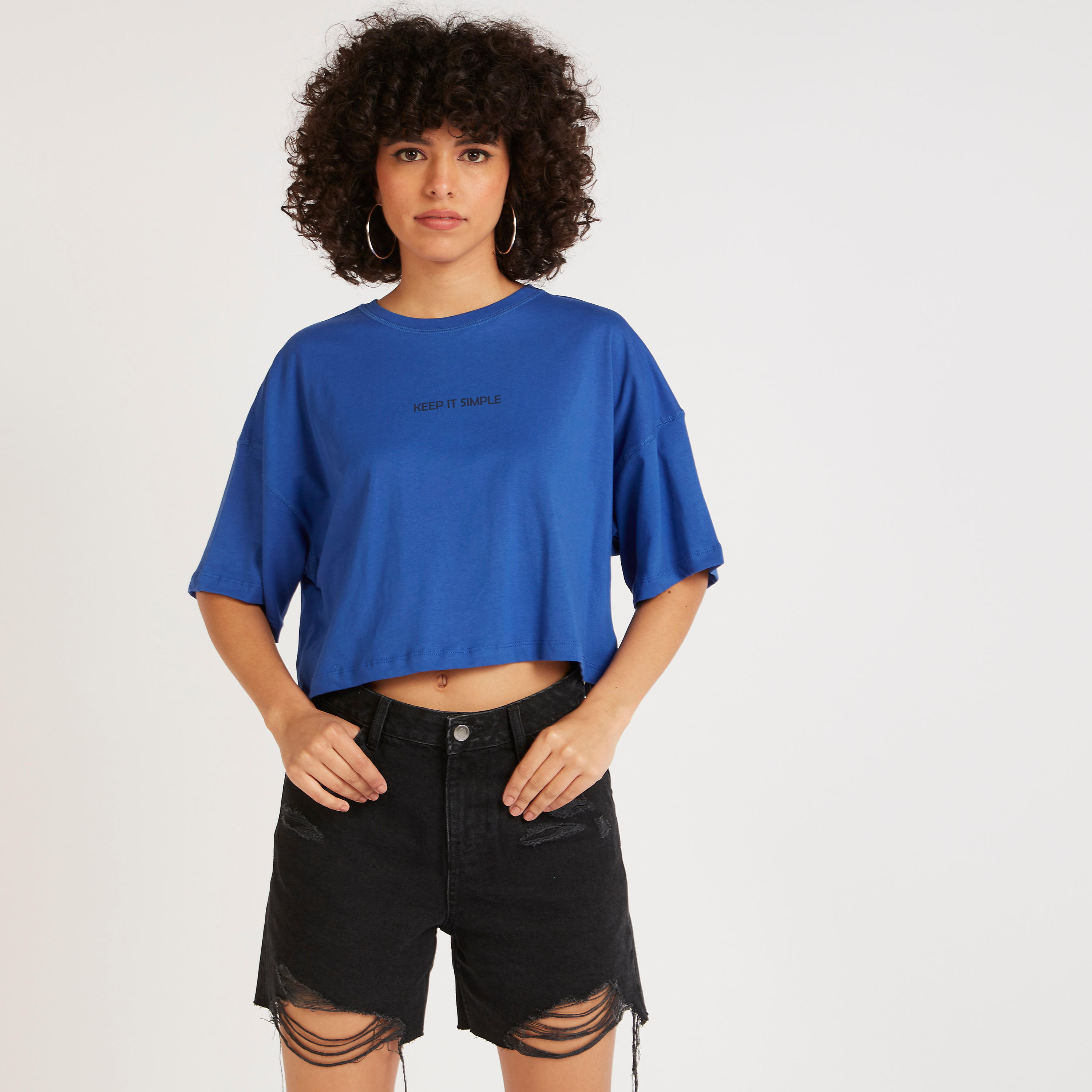 تيشيرت قصير بياقة مستديرة وأكمام قصيرة وطبعات-women-clothing-tshirts-image-4