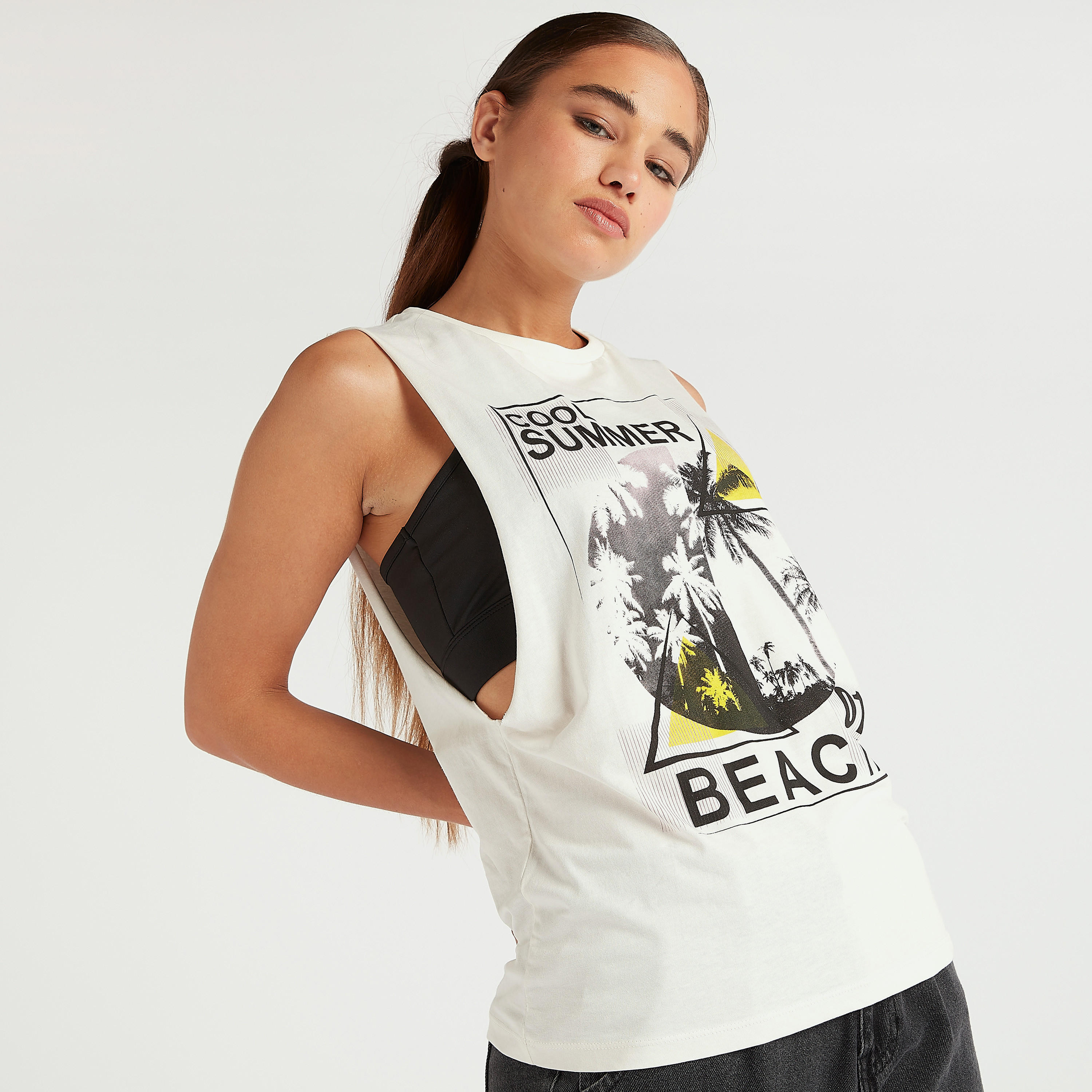 Printed Vest with Round Neck-women-clothing-tshirts-image-1