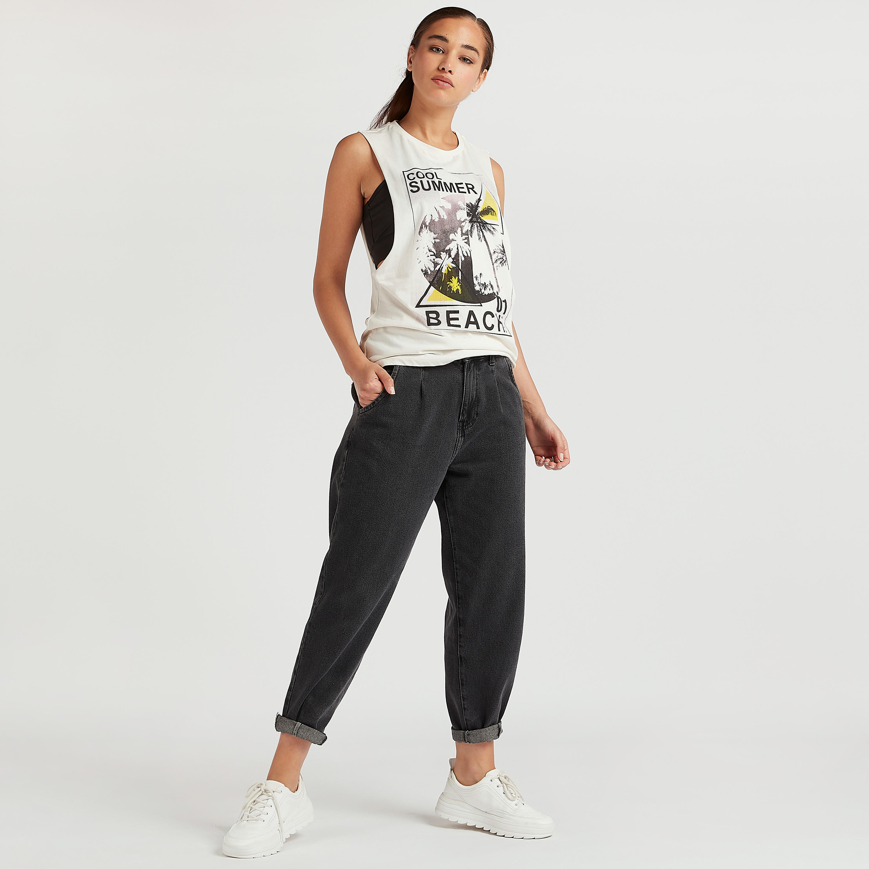 Printed Vest with Round Neck-women-clothing-tshirts-image-2