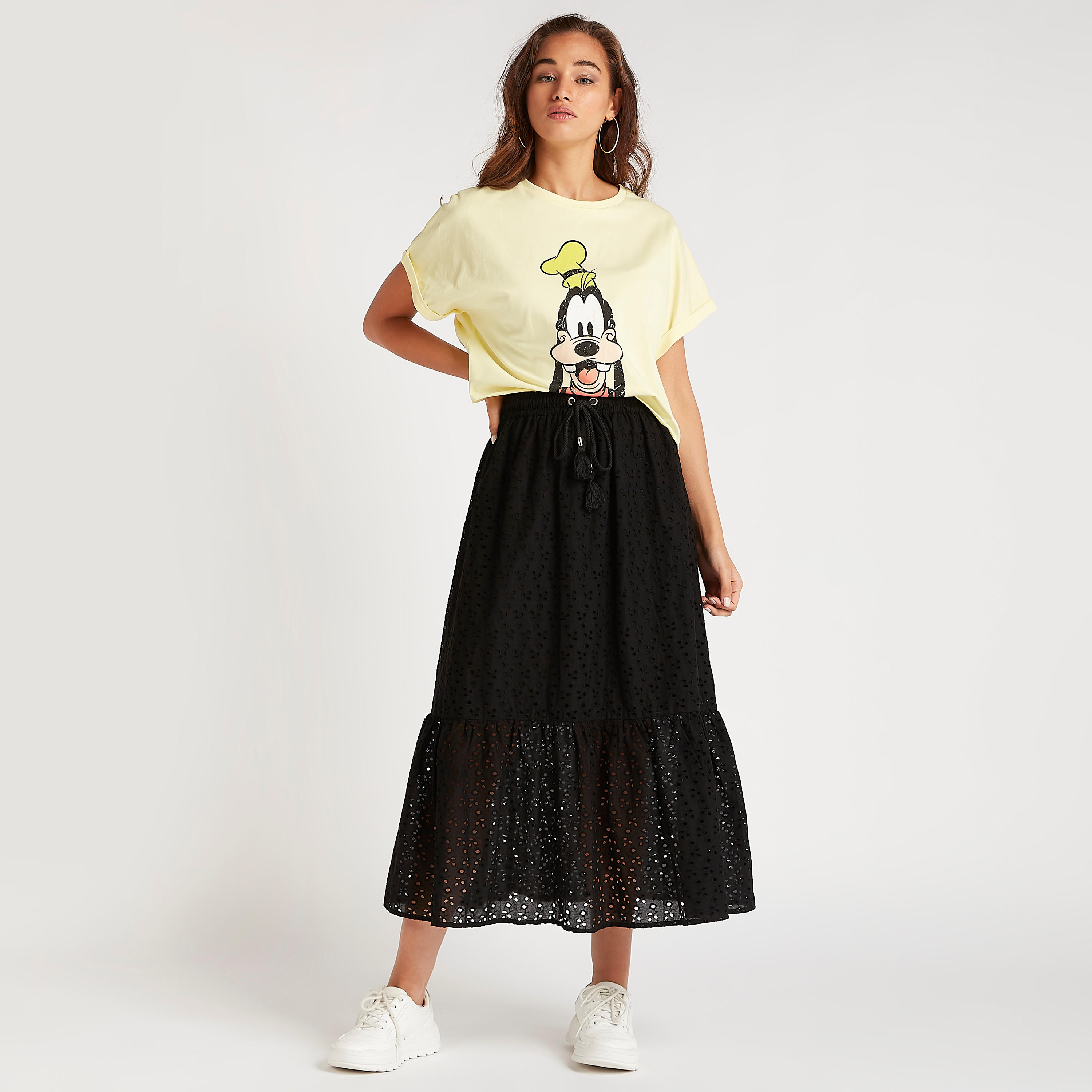 تنورة ميدي إيه لاين بتفاصيل دانتيل مع رباط إغلاق-women-clothing-bottoms-skirts-image-5