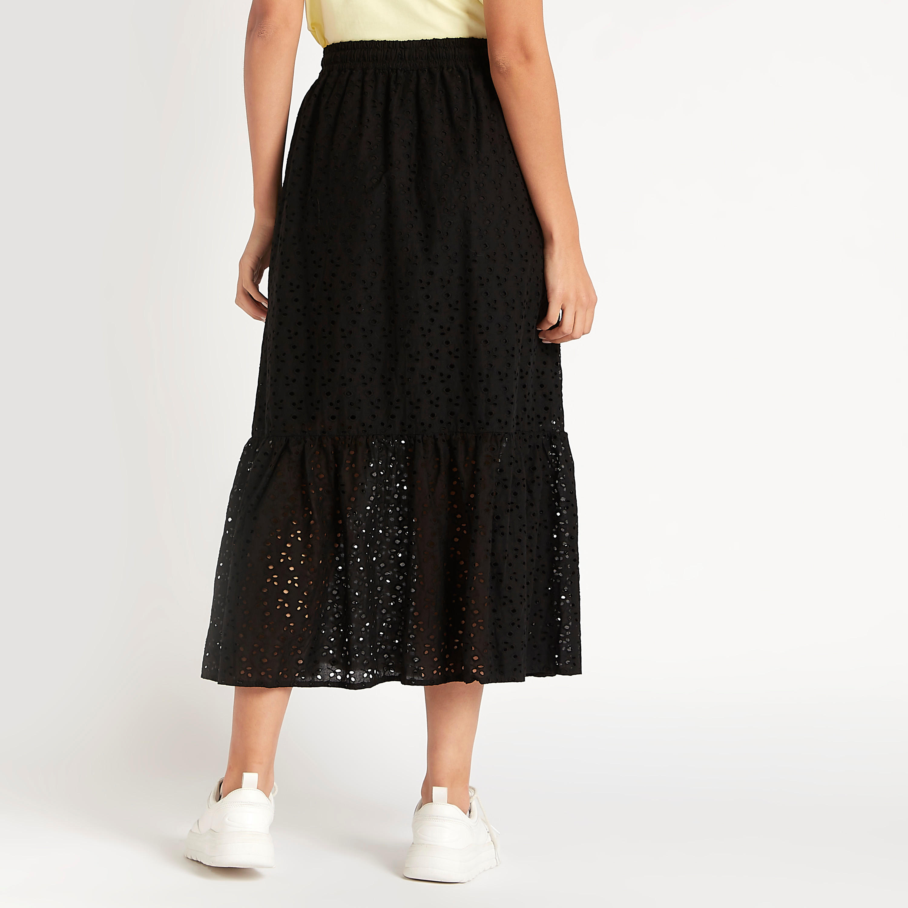 تنورة ميدي إيه لاين بتفاصيل دانتيل مع رباط إغلاق-women-clothing-bottoms-skirts-image-3