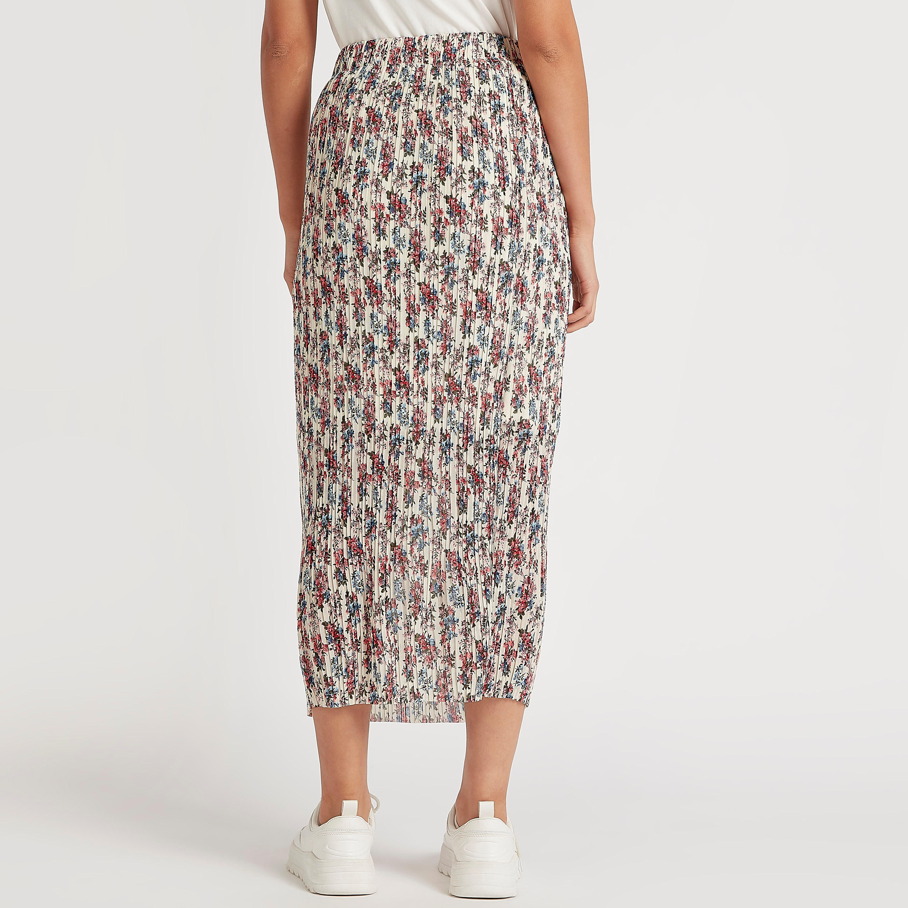 تنورة ميدي بقصة ضيّقة بطبعات أزهار وخصر مطاطي-women-clothing-bottoms-skirts-image-4