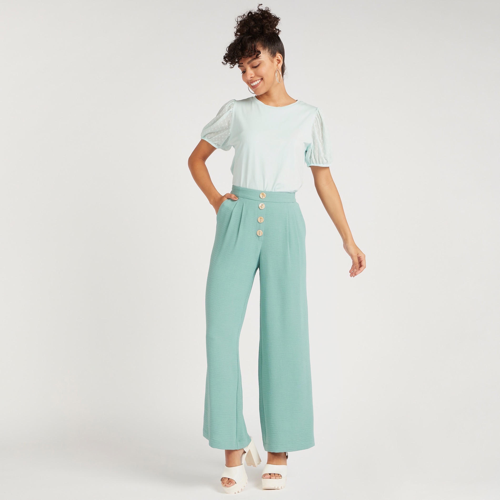 Solid High-Rise Palazzo Pants with Button Detail-women-clothing-bottoms-trousers-image-2