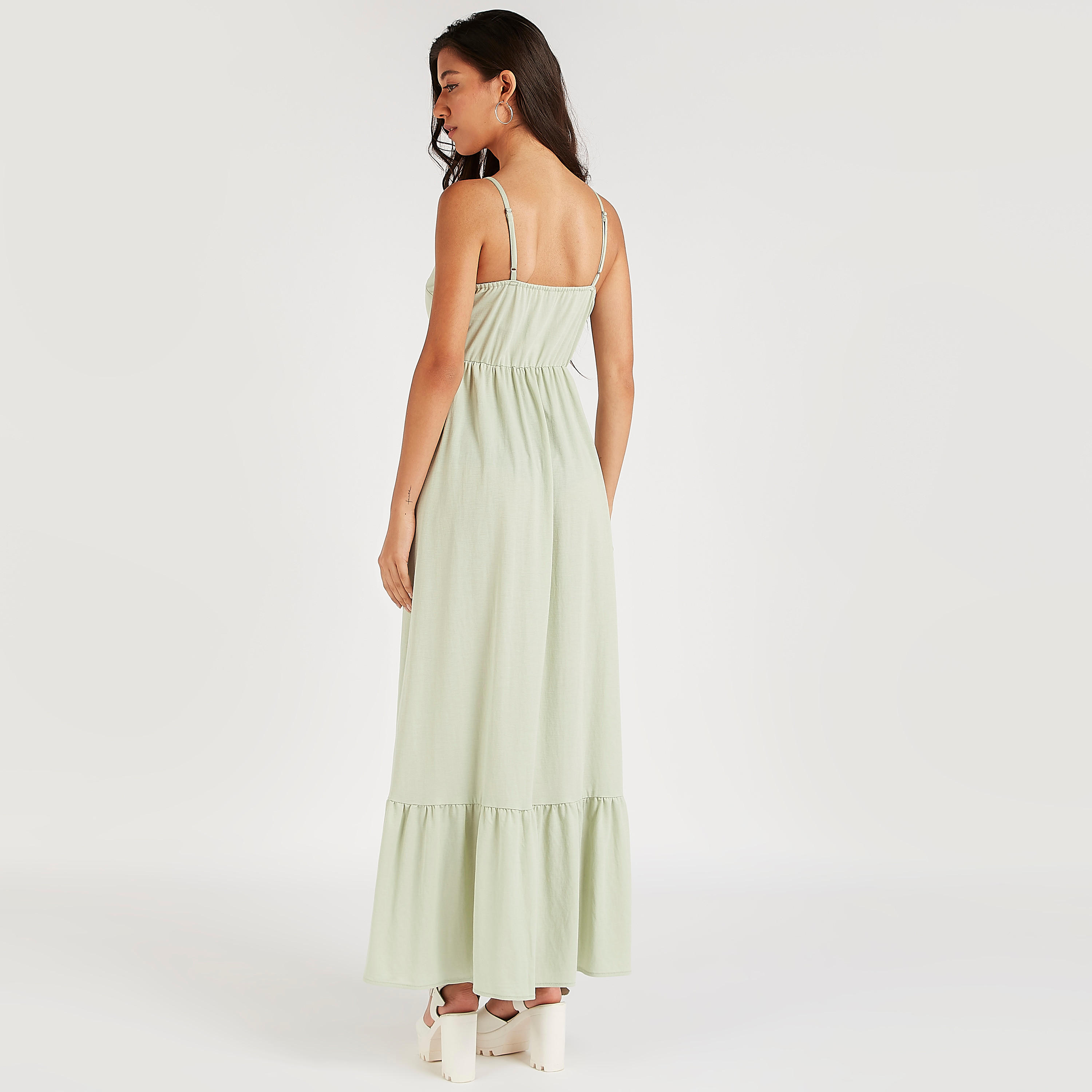 فستان إيه لاين سادة طويل متعدّد الطبقات بأحزمة قابلة للتّعديل-women-clothing-dresses-image-4