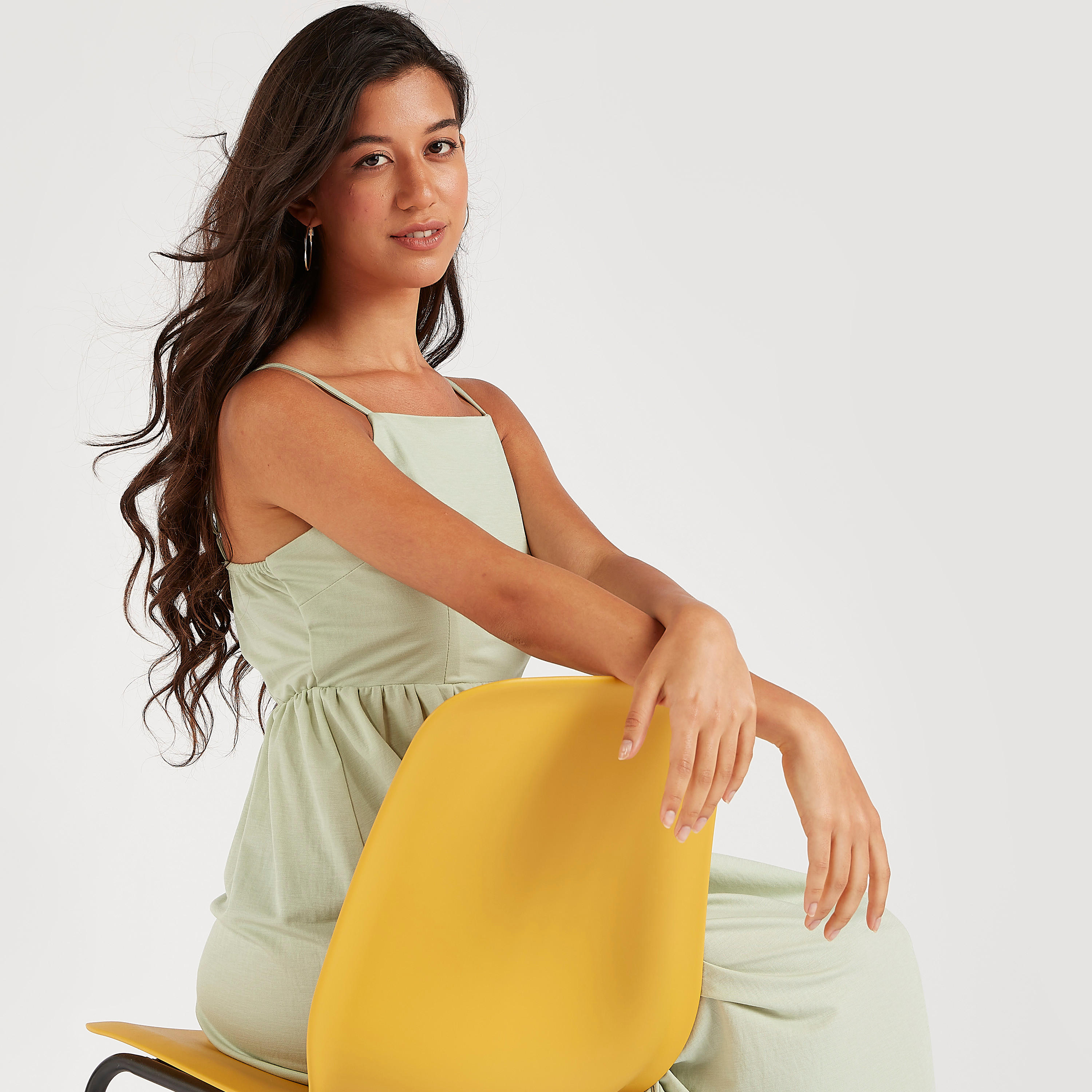 فستان إيه لاين سادة طويل متعدّد الطبقات بأحزمة قابلة للتّعديل-women-clothing-dresses-image-2