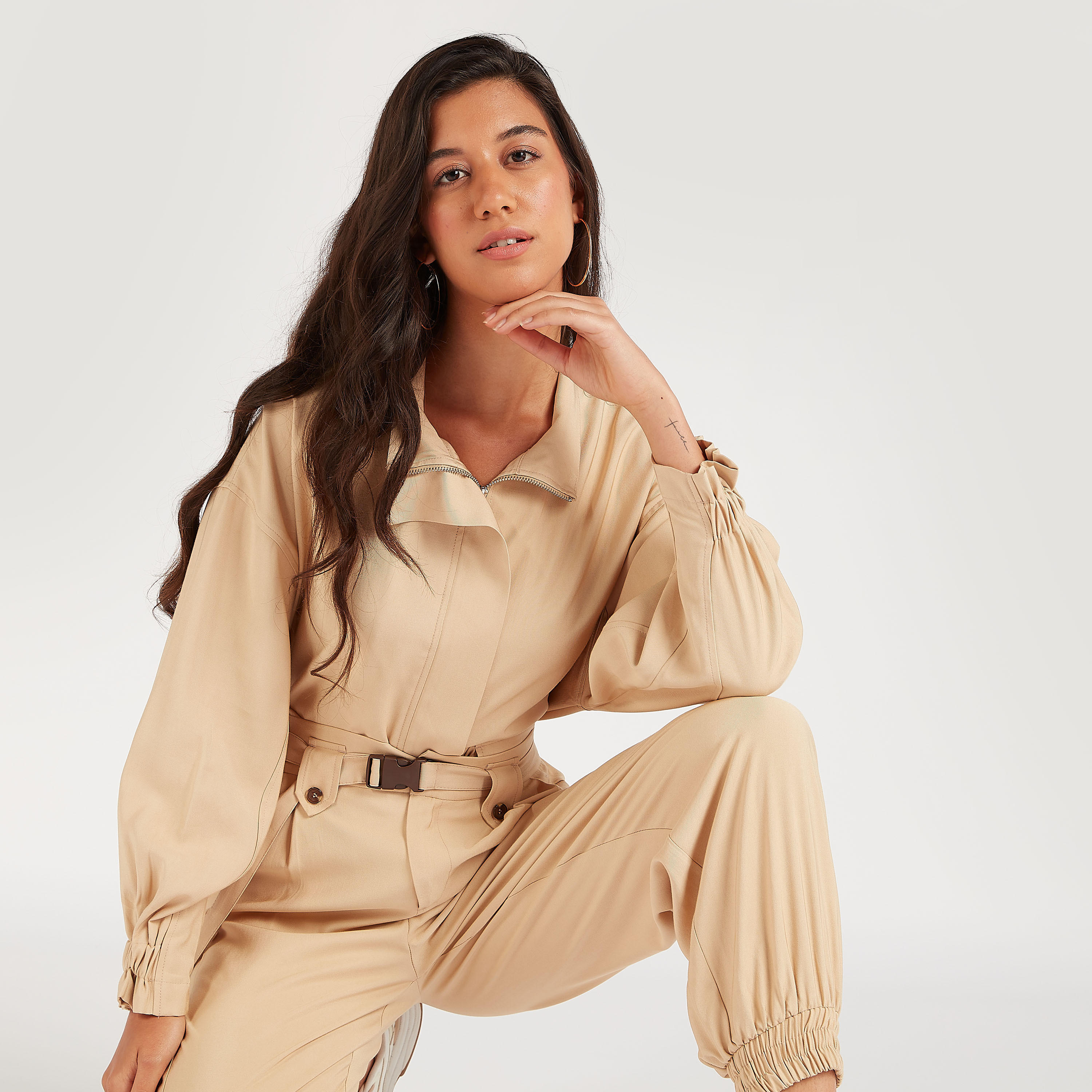جاكيت سادة بأكمام طويلة وياقة عادية-women-winterwear-coatsandjackets-jackets-image-7