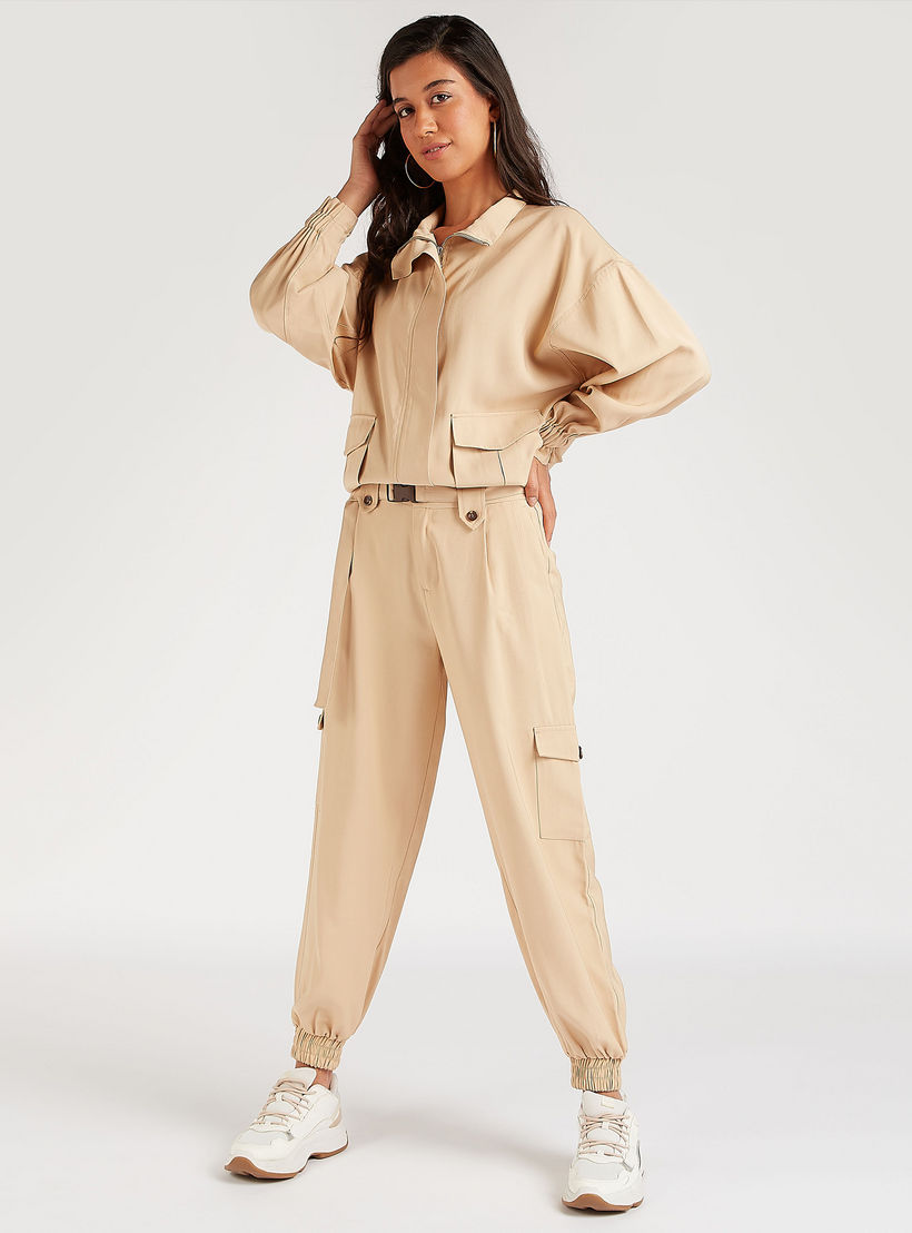 جاكيت سادة بأكمام طويلة وياقة عادية-women-winterwear-coatsandjackets-jackets-image-6